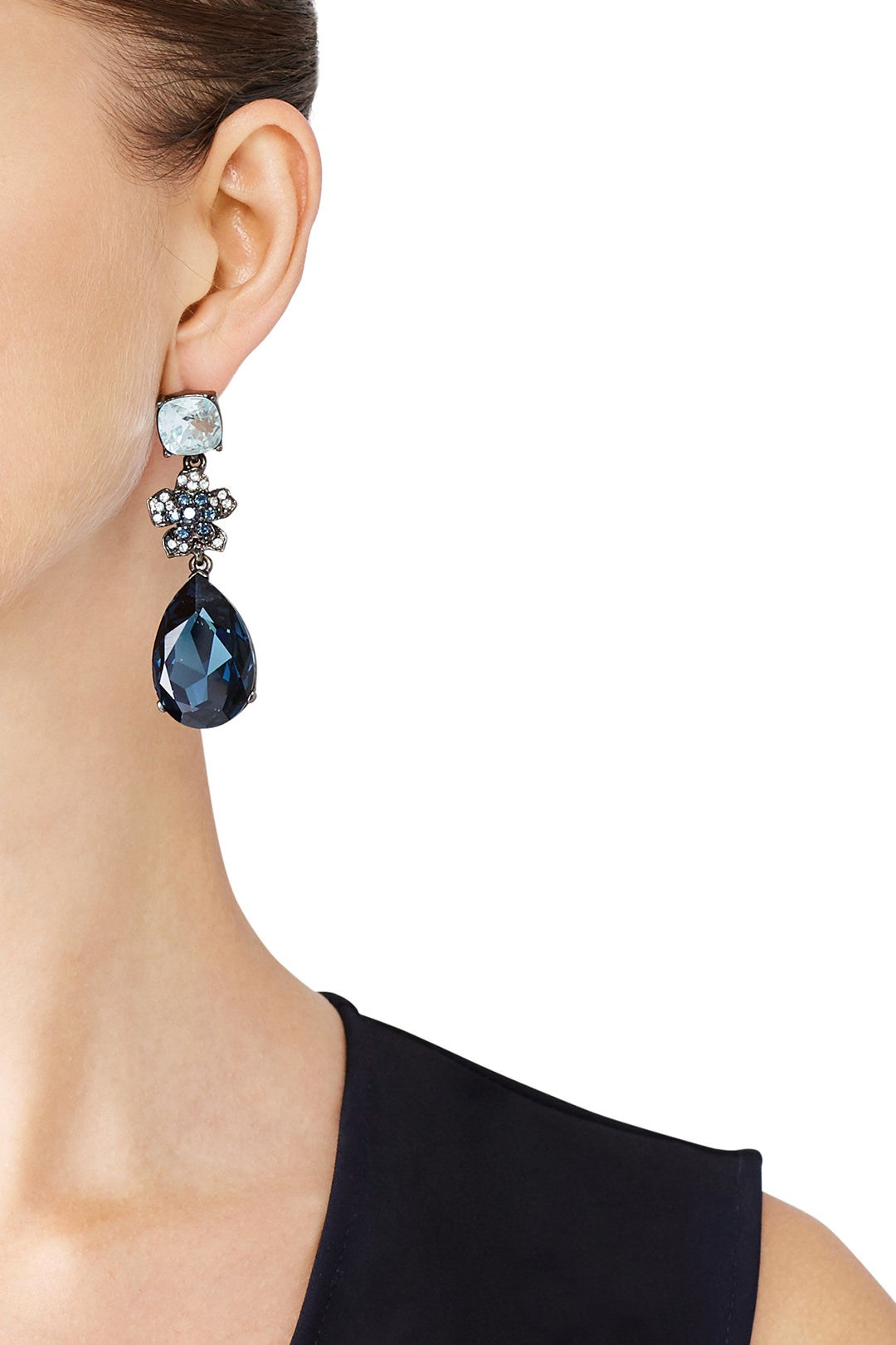 Floral Midnight Drop Earrings by Oscar de la Renta 0