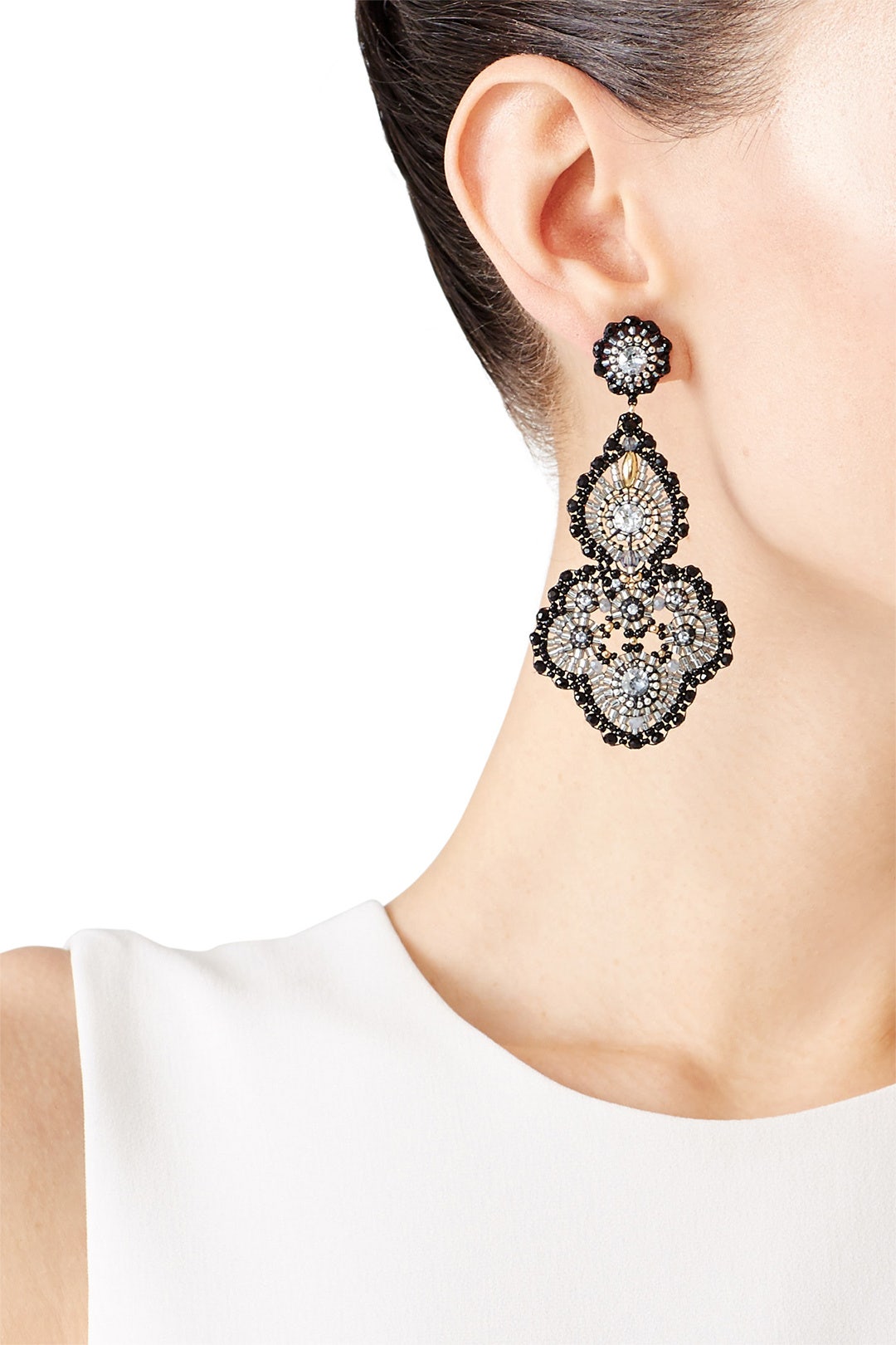Smoky Onyx Statement Earrings by Miguel Ases 0