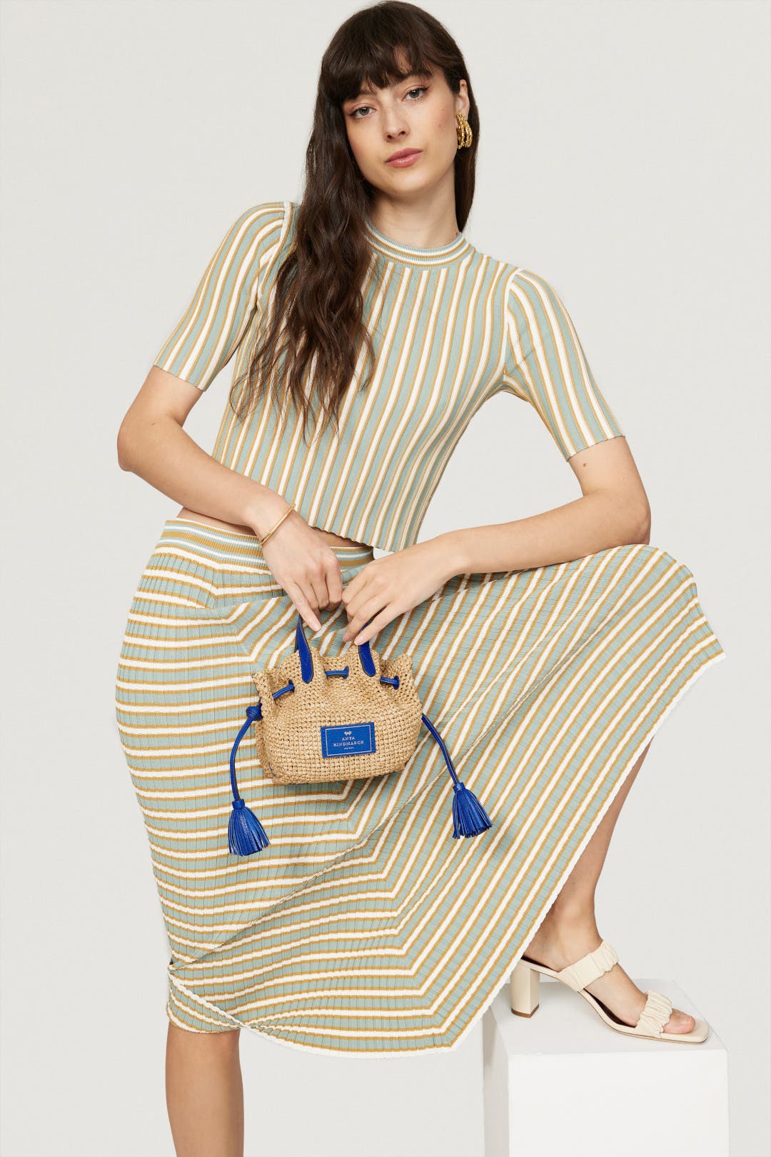 Raffia Drawstring Small Cross-body Tote | Anya Hindmarch US