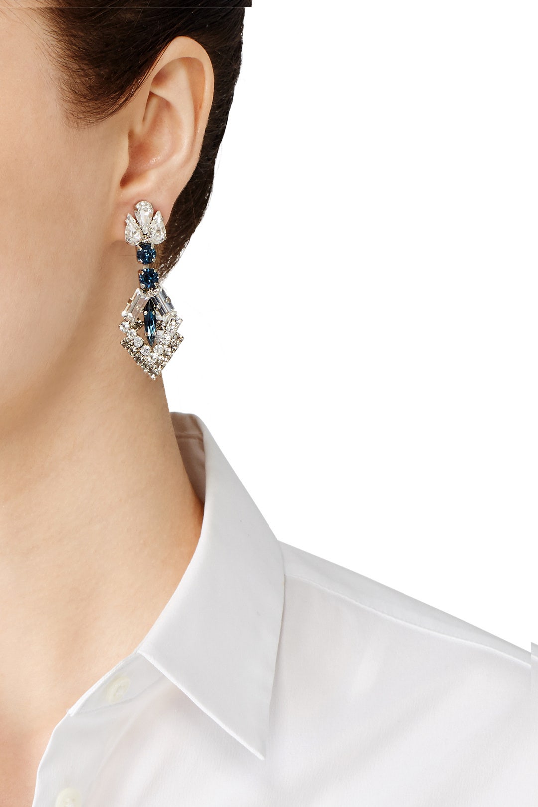 Midnight Mystery Crystal Arrow Earrings by Tova 2