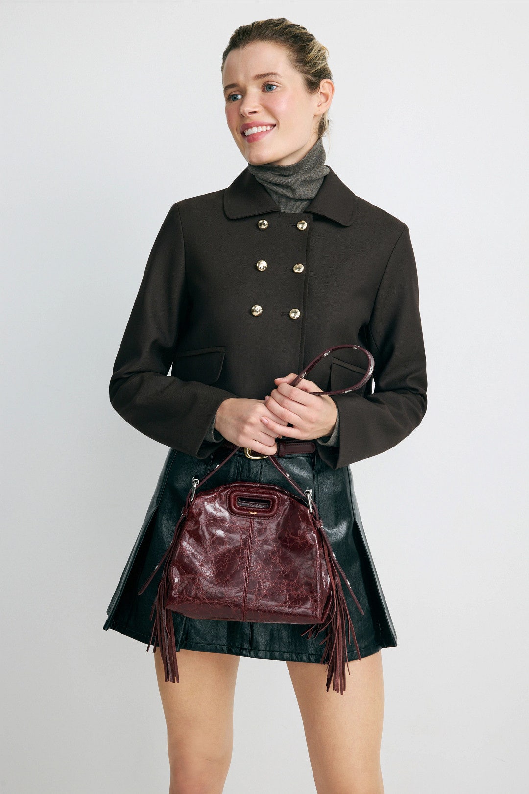 Red Crossbody With Fringe by Maje 1