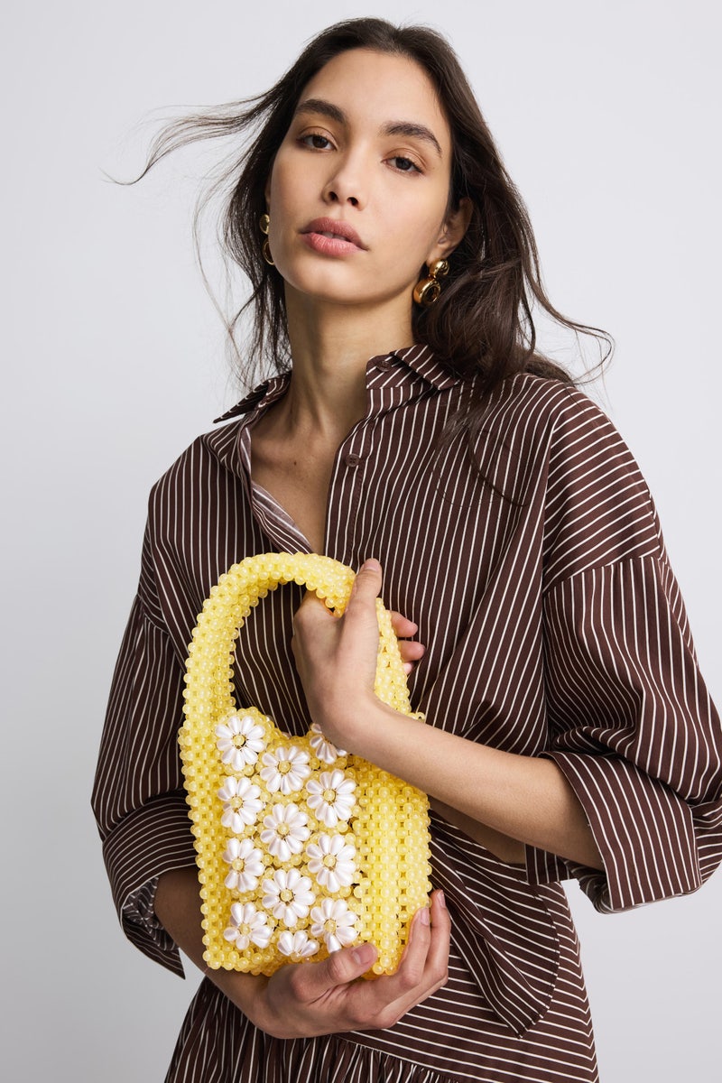 Yellow Daisy Beaded Mini Bag by Lele Sadoughi - Photo 1