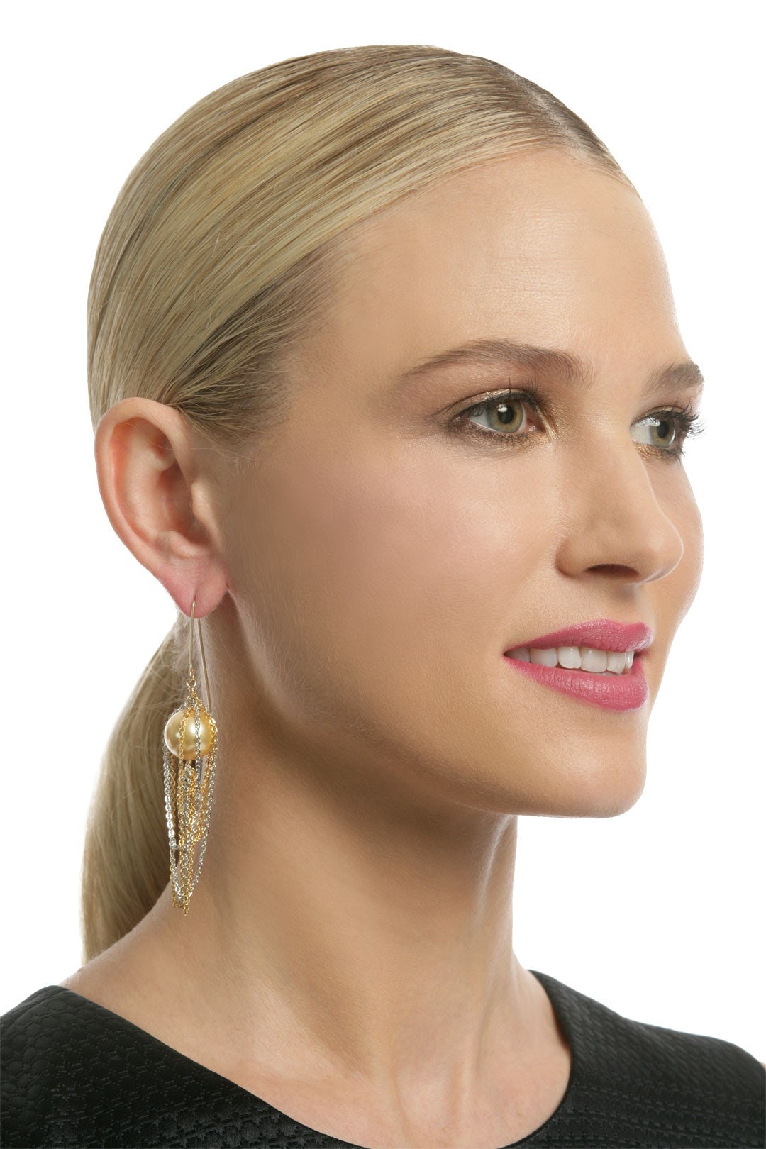White Pearl Waterfall Earring by Gemma Redux 2