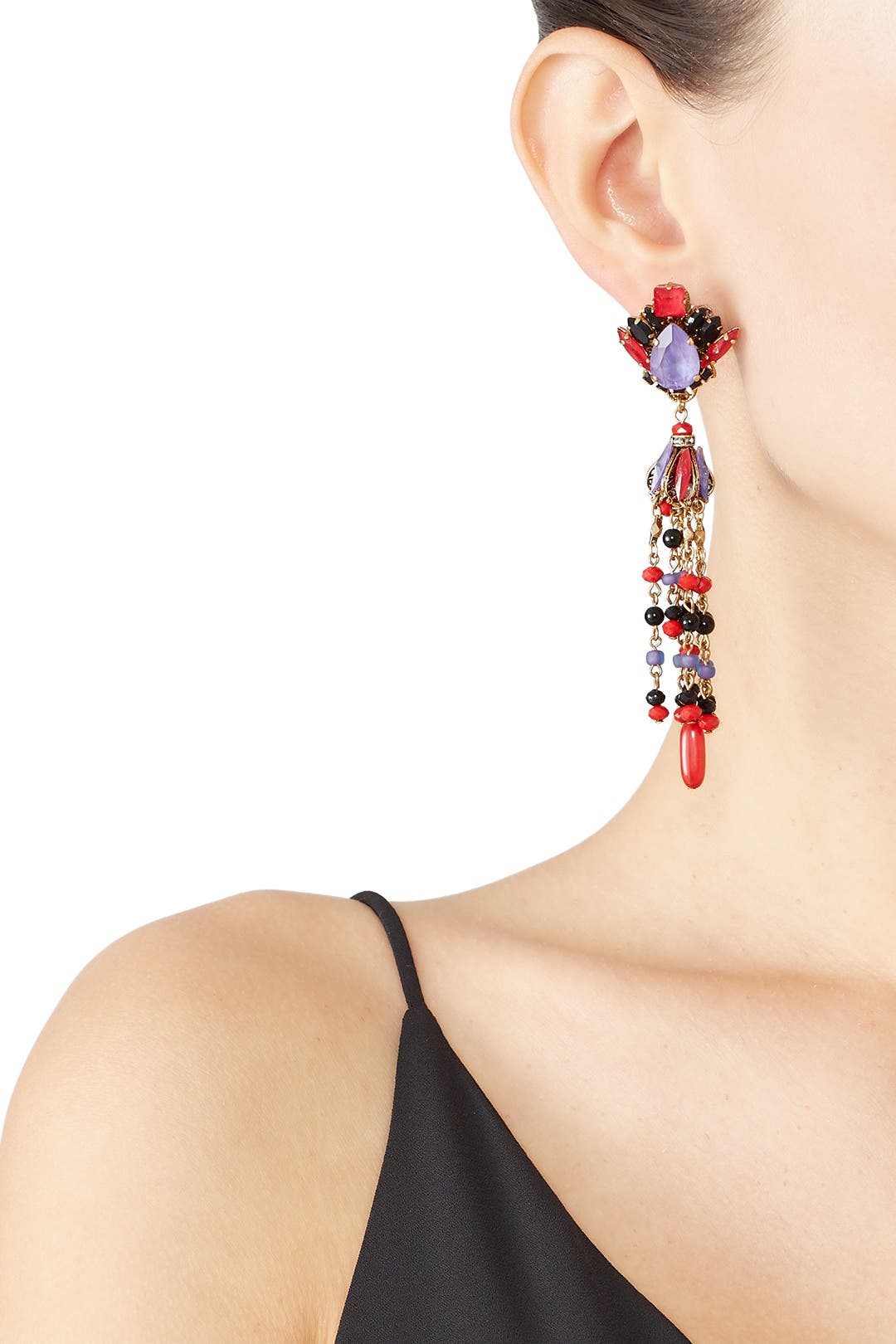 Multi Stone Ingenue Earrings by Erickson Beamon | Rent the