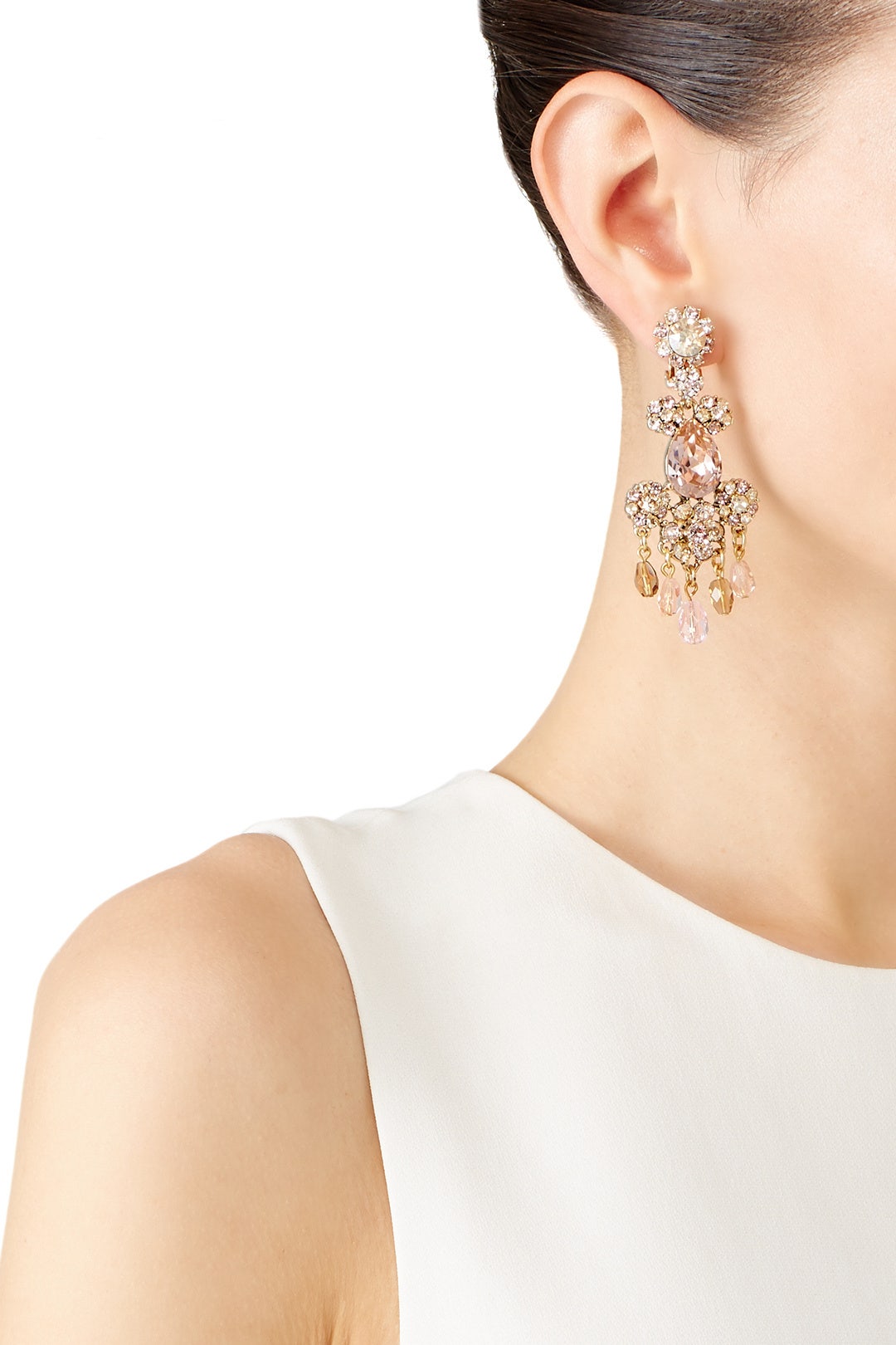 Purple Crystal Flower Bold Earrings by Oscar de la Renta 0