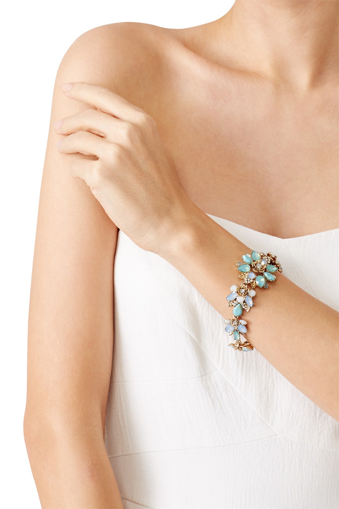 Mixed Stone Floral Bracelet by Marchesa Jewelry 1