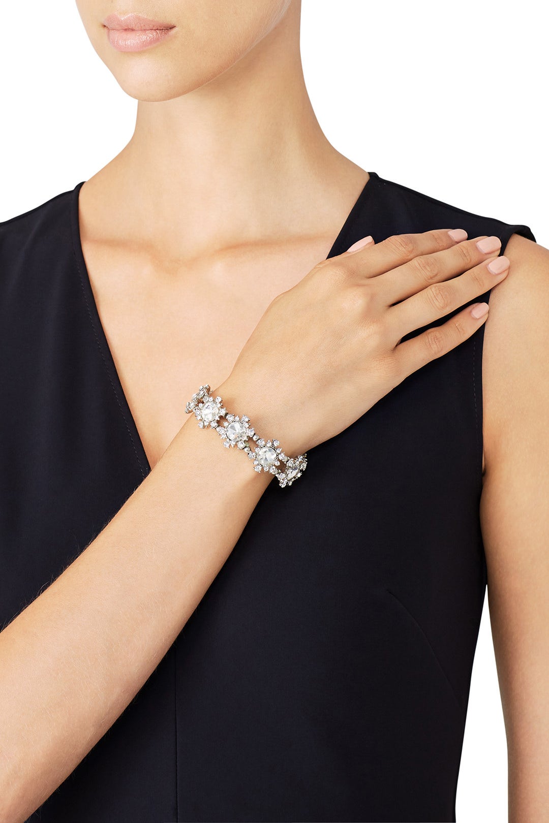 Silver Crystal Stretch Bracelet by Slate & Willow Accessories 2