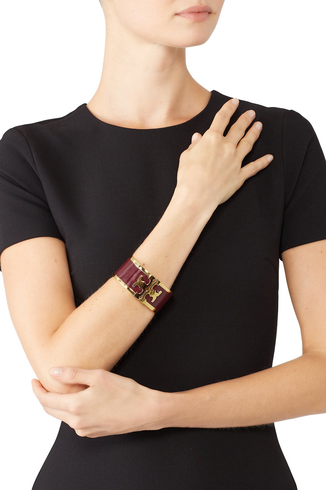 Wine Raised Logo Cuff by Tory Burch Accessories 1