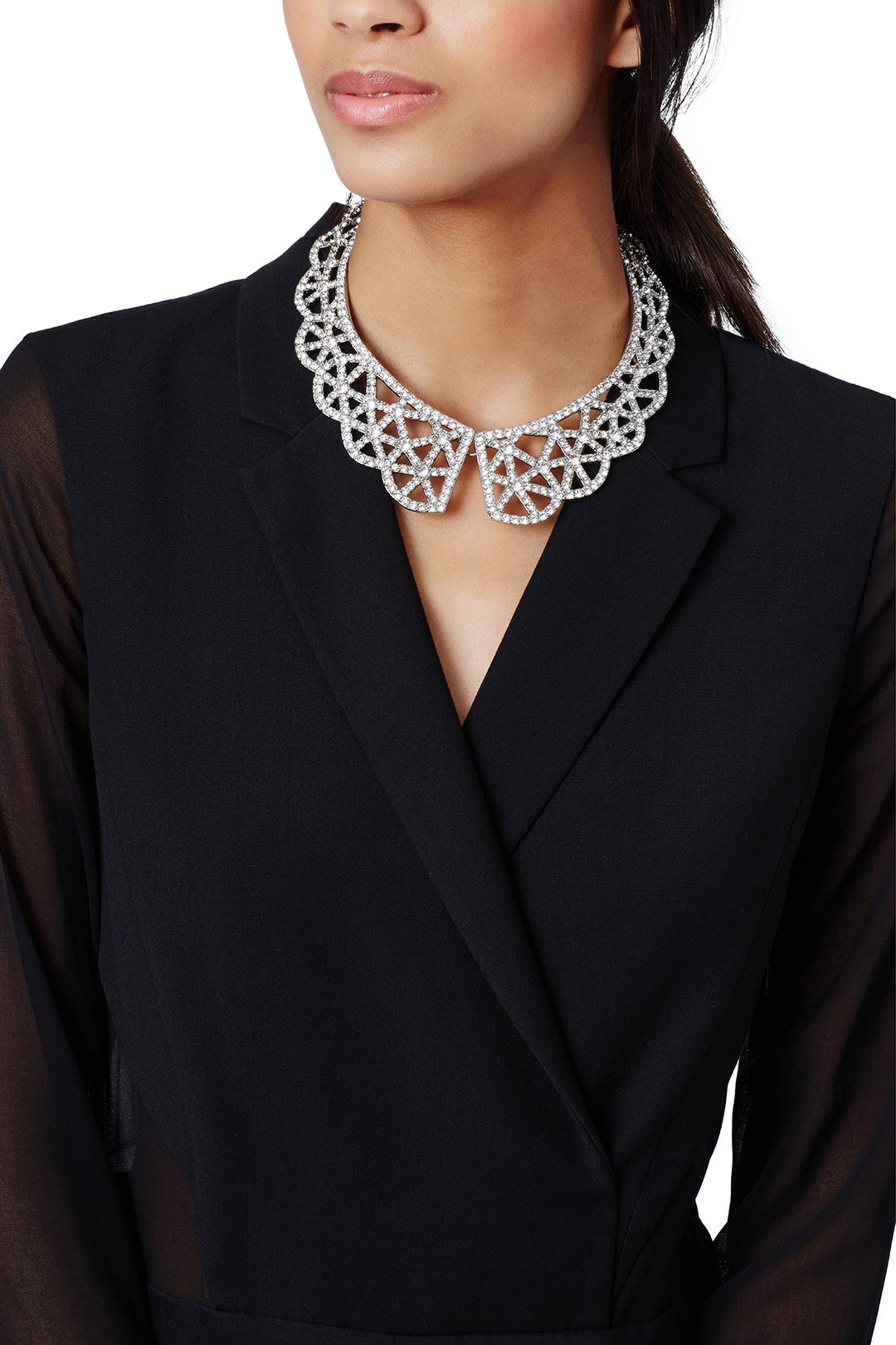Crystal Web Necklace by Oscar de la Renta 0