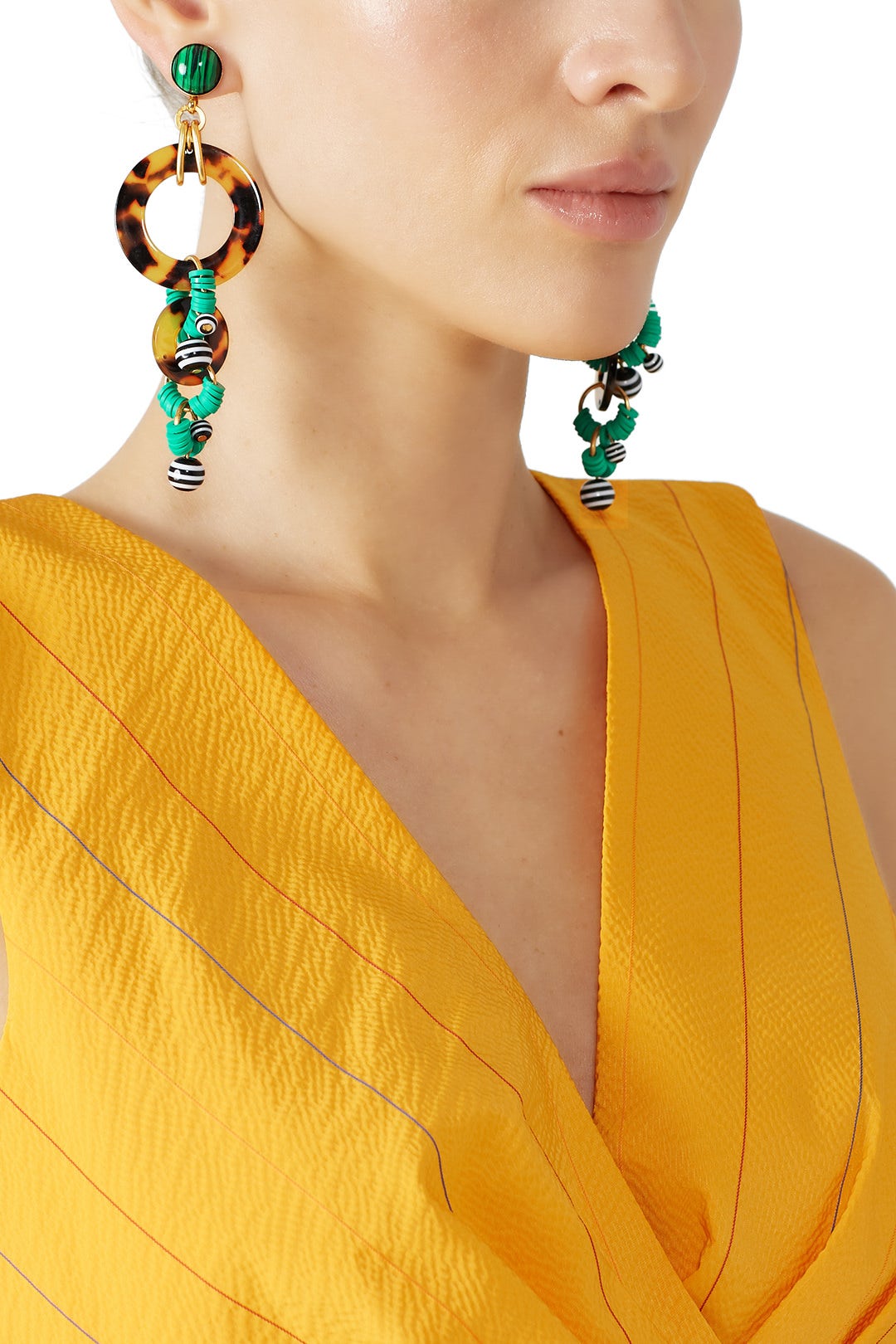Tortoise Shell Drop Down Hoops by Elizabeth Cole 2
