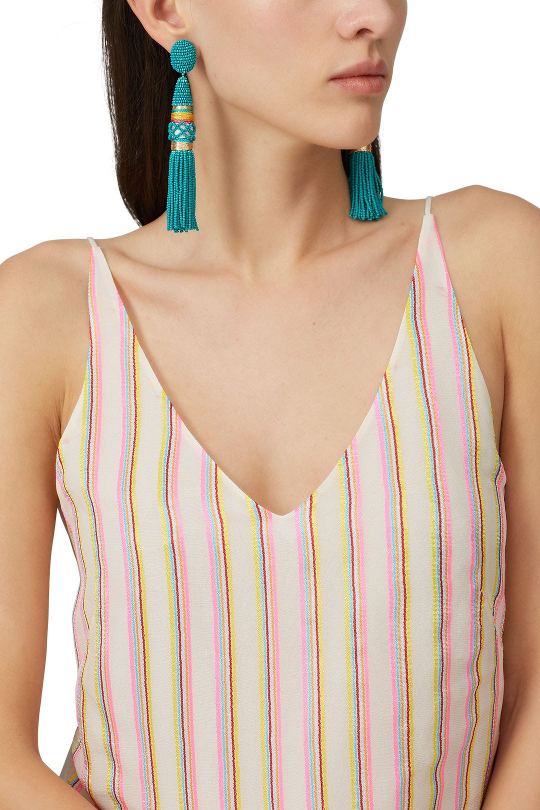 Thread Wrapped Tassel Earrings by Oscar de la Renta 1