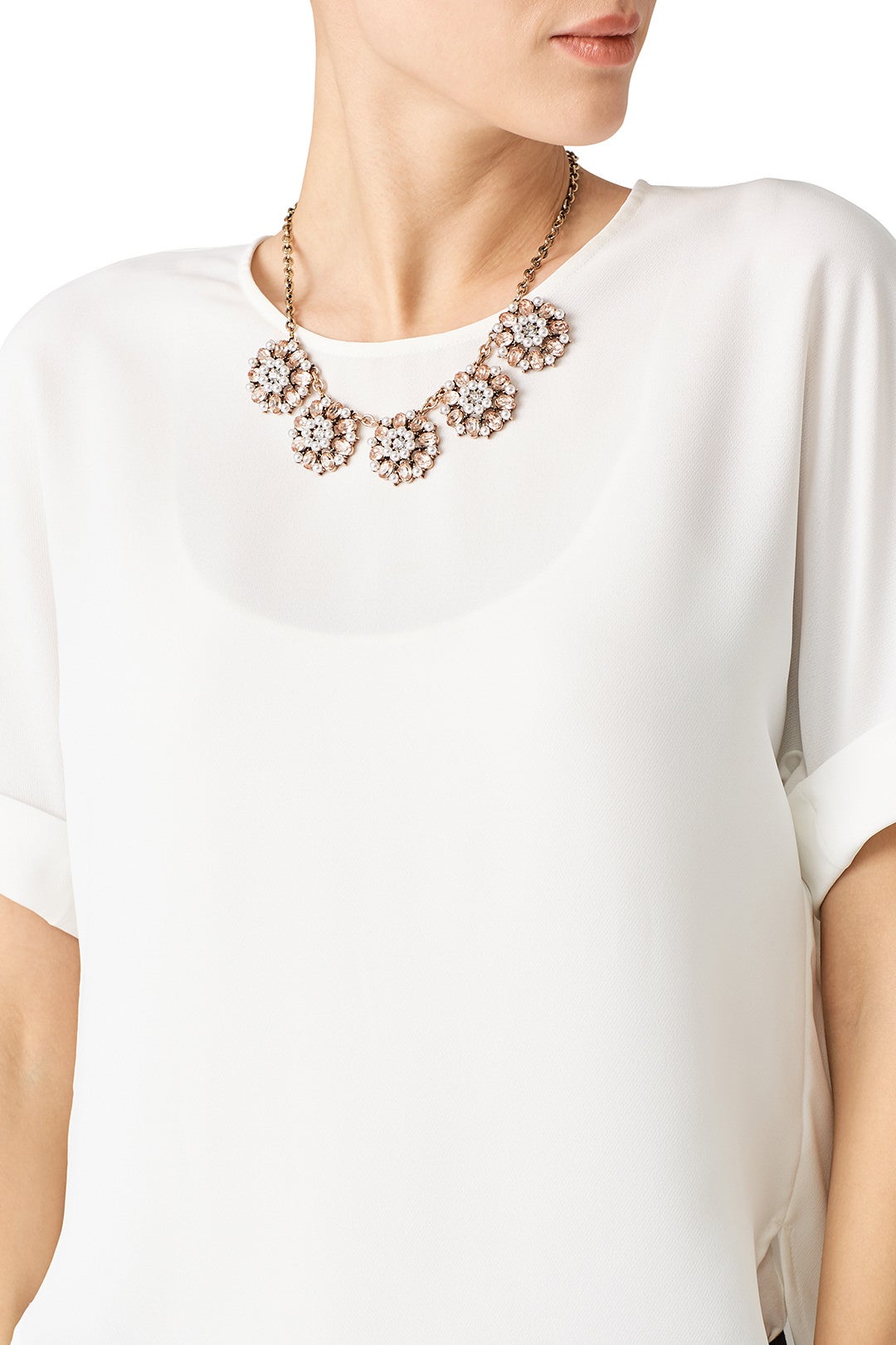 Blush Crystal Statement Necklace by Slate & Willow Accessories 2