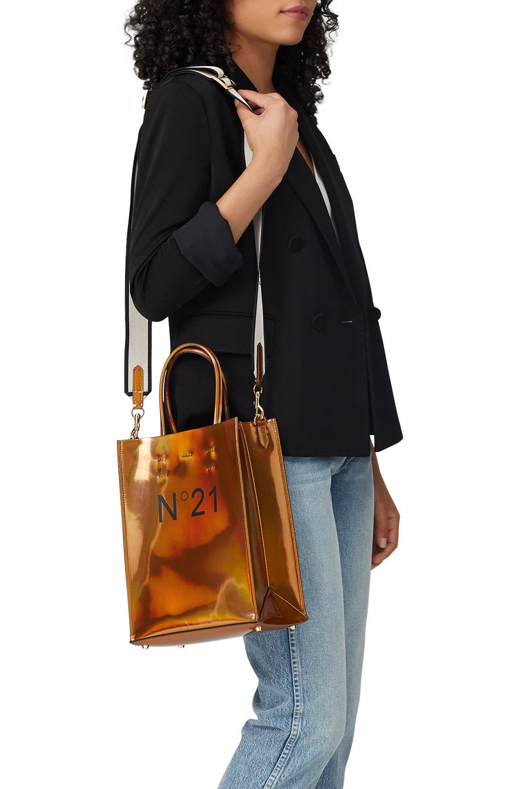 Bronze Mini Shopping Bag by No. 21 Handbags | Rent the Runway