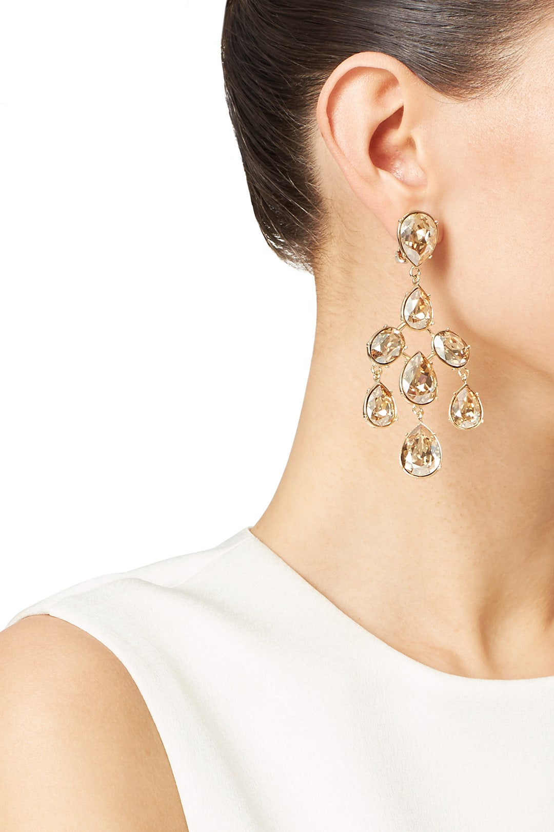 Gold Shadow Bold Teardrop Earrings by Oscar de la Renta 0