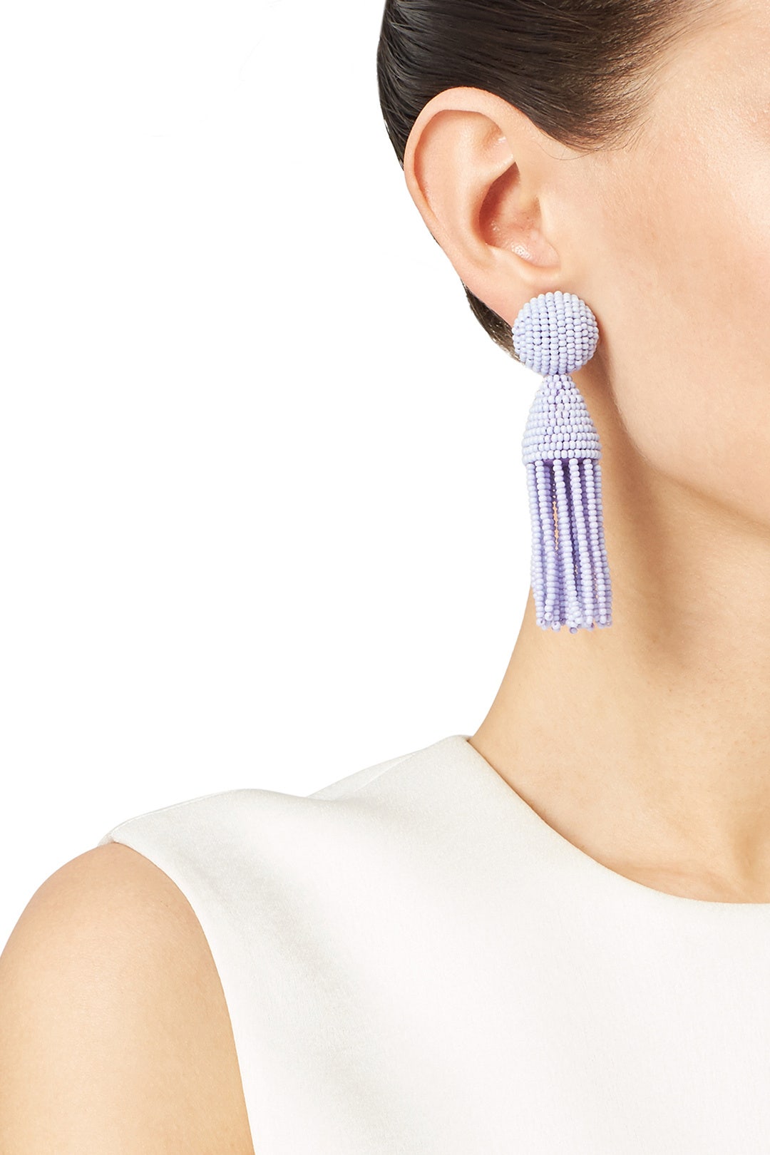 Lilac Short Tassel Earrings by Oscar de la Renta 0
