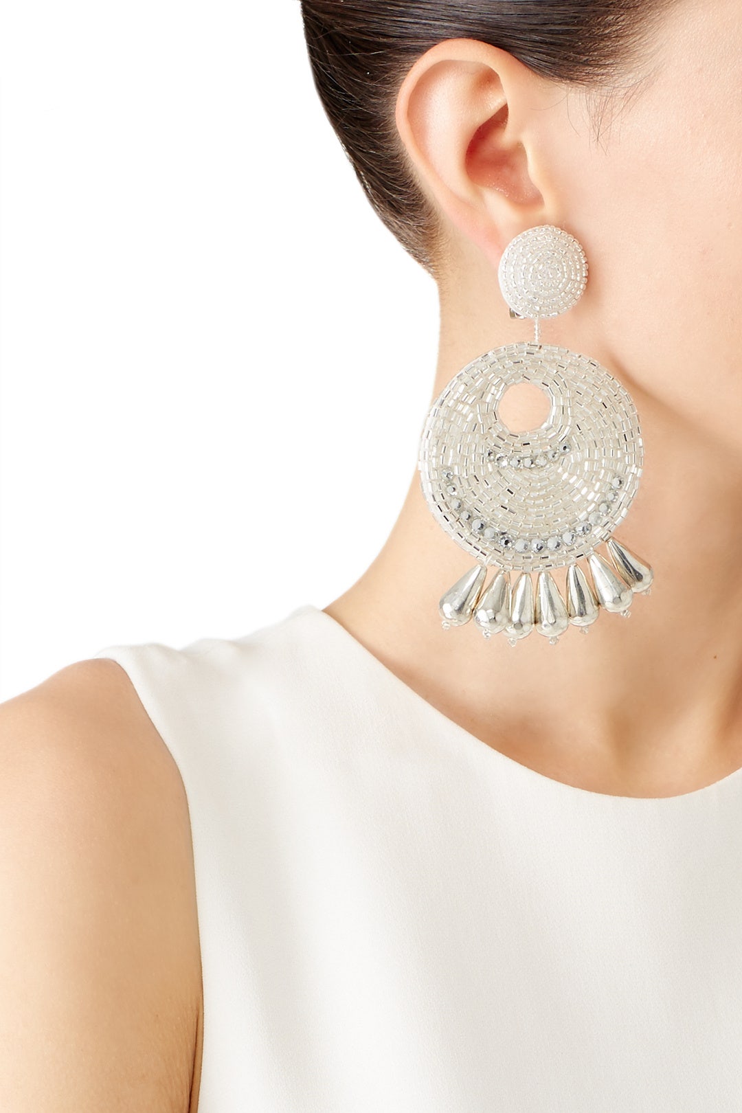 Silver Gypsy Hoop Earrings by Kenneth Jay Lane 0