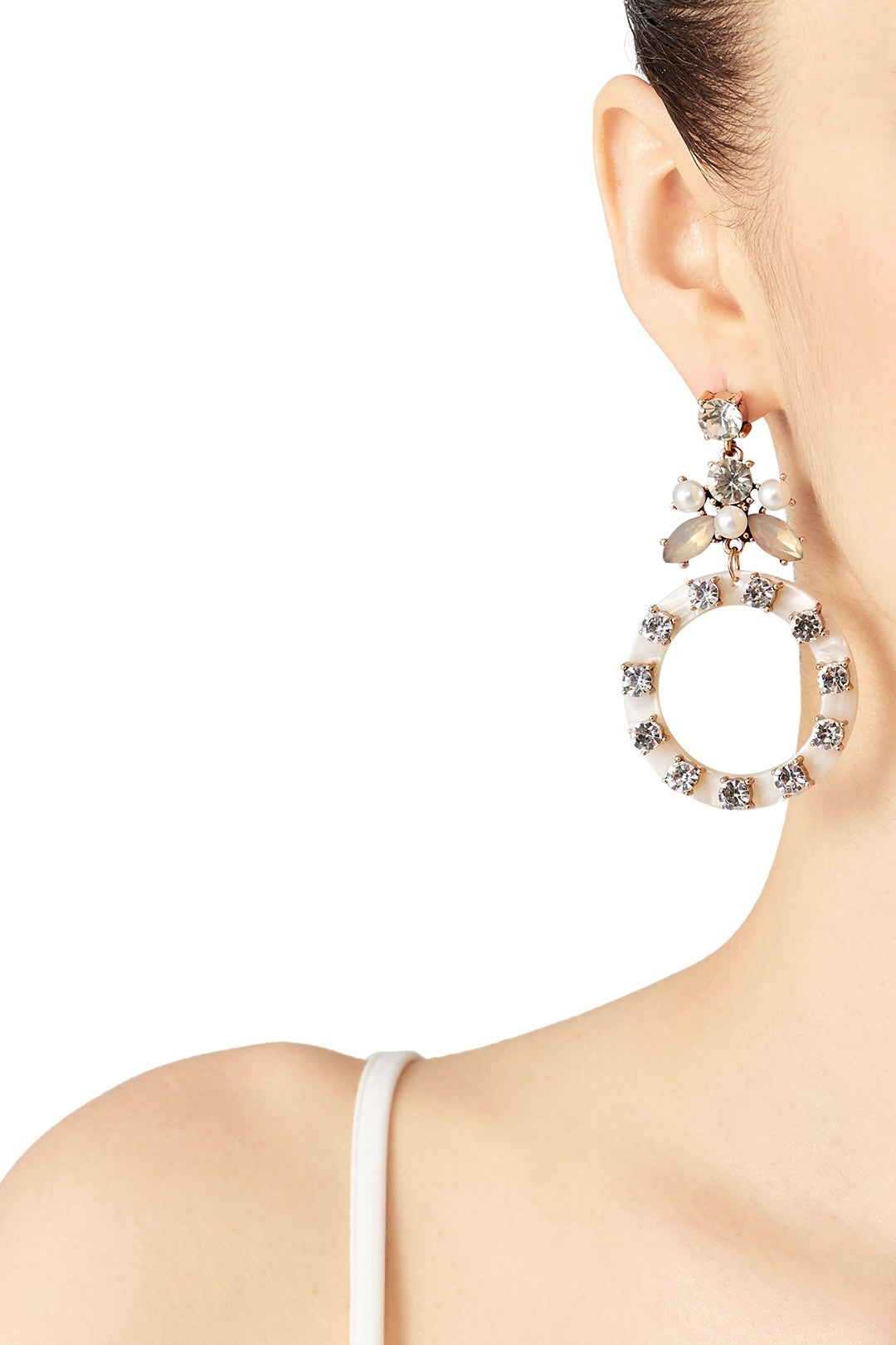 Crystal Drop Hoop Earrings by Slate & Willow Accessories 2