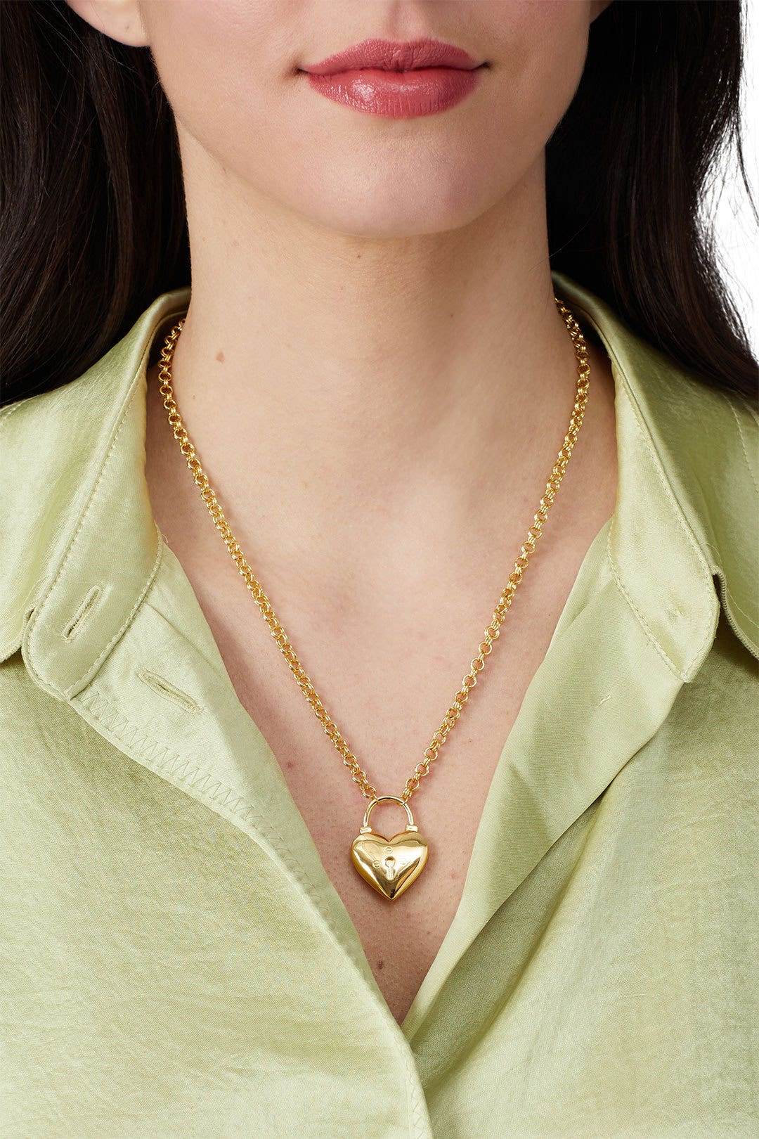 Gold Kara Heart Padlock Necklace by Gorjana 0