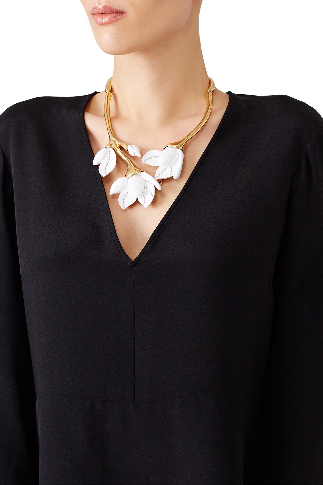 Magnolia Resin Flower Necklace by Oscar de la Renta 0