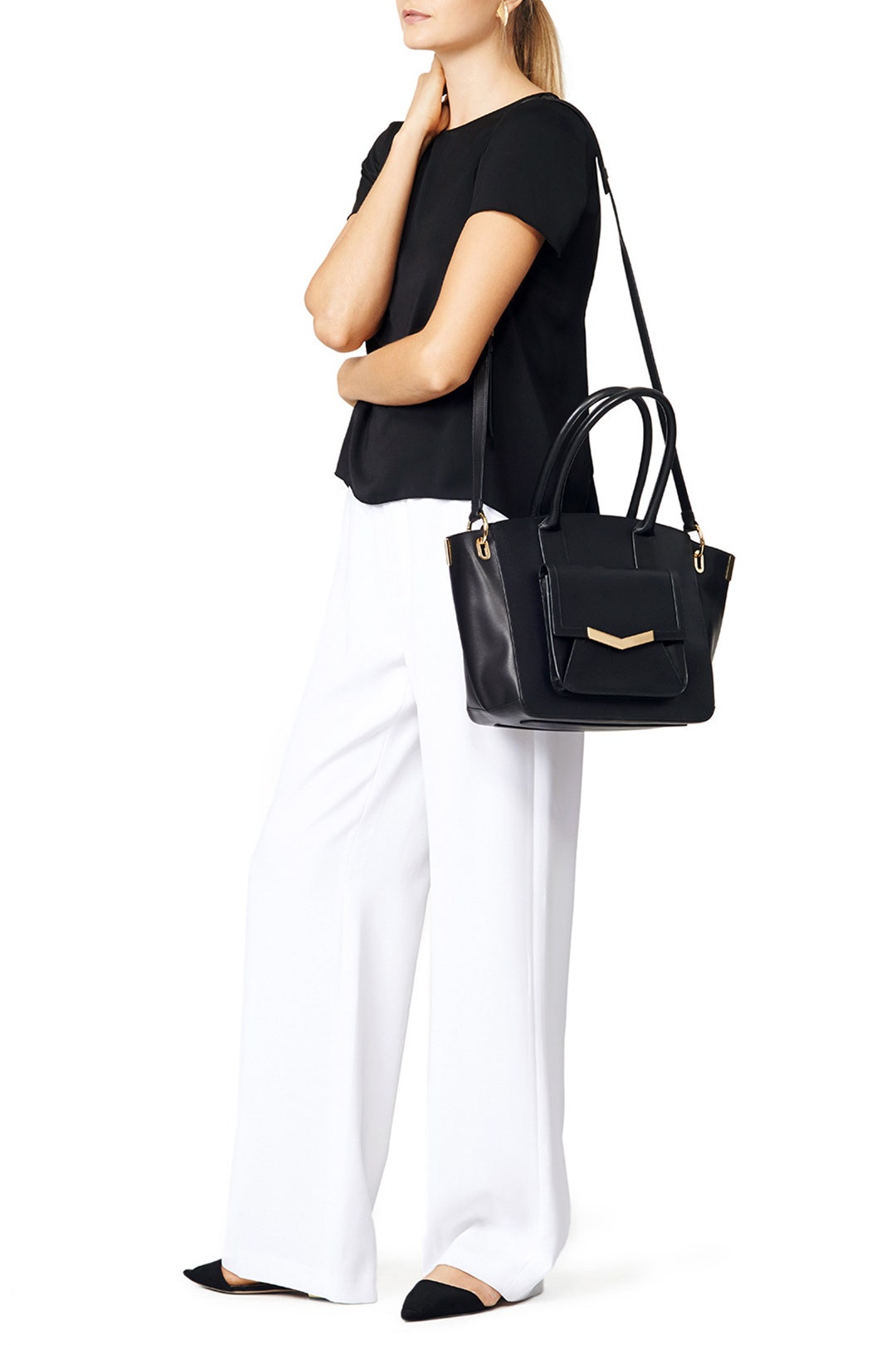 Black Medium Jo Tote by Times Arrow 1