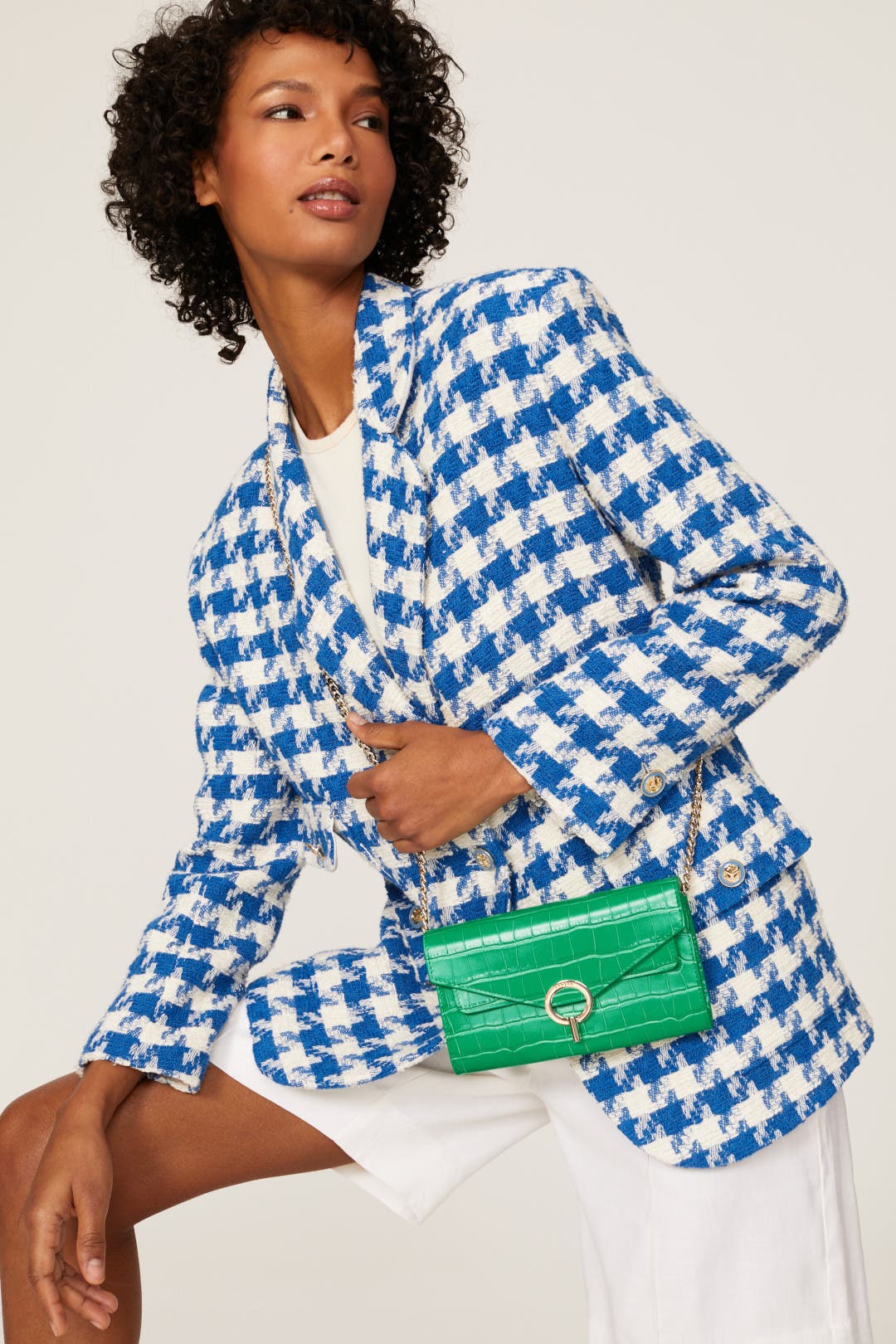 【SANDRO】Yza ブレードラフィア チェーンバッグ ライムグリーン Raffia Yza Bag by Sandro at THE MILE