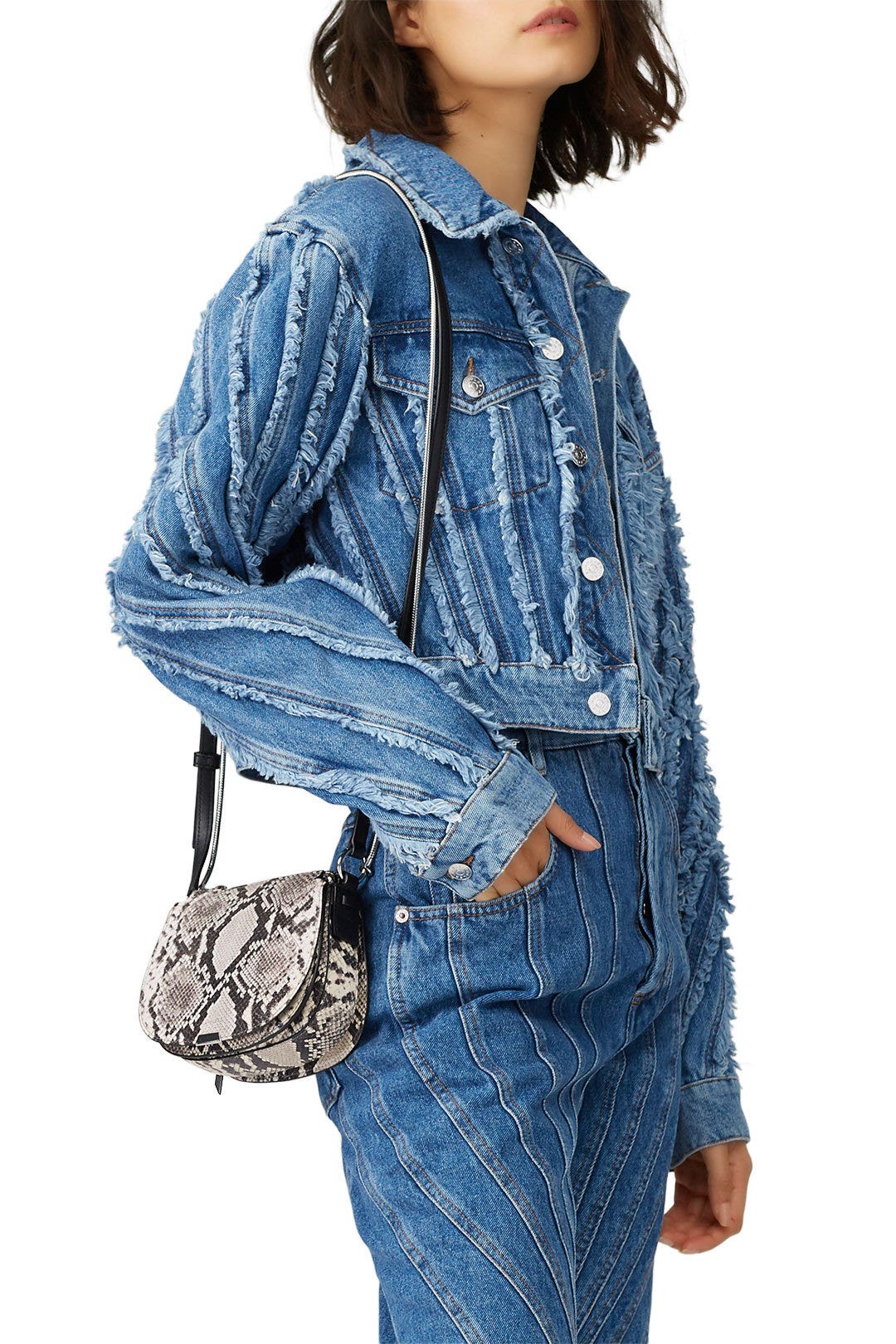 Snake Print Mini Round Crossbody Bag by AllSaints 1