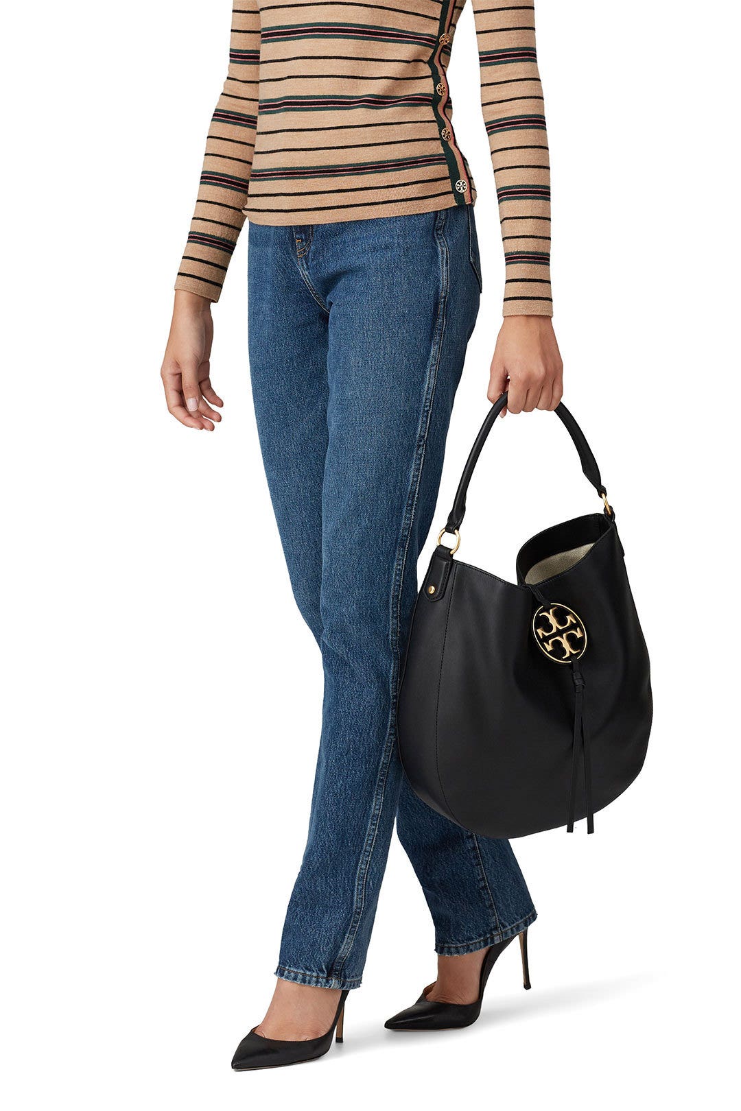 Black Miller Slouchy Bag by Tory Burch Accessories 1