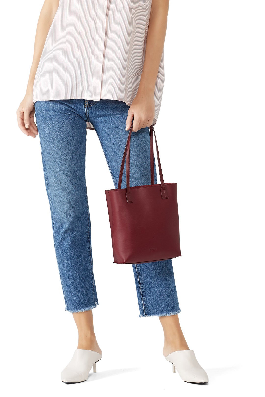 Red Leather Tote by Jil Sander Navy Handbags 1