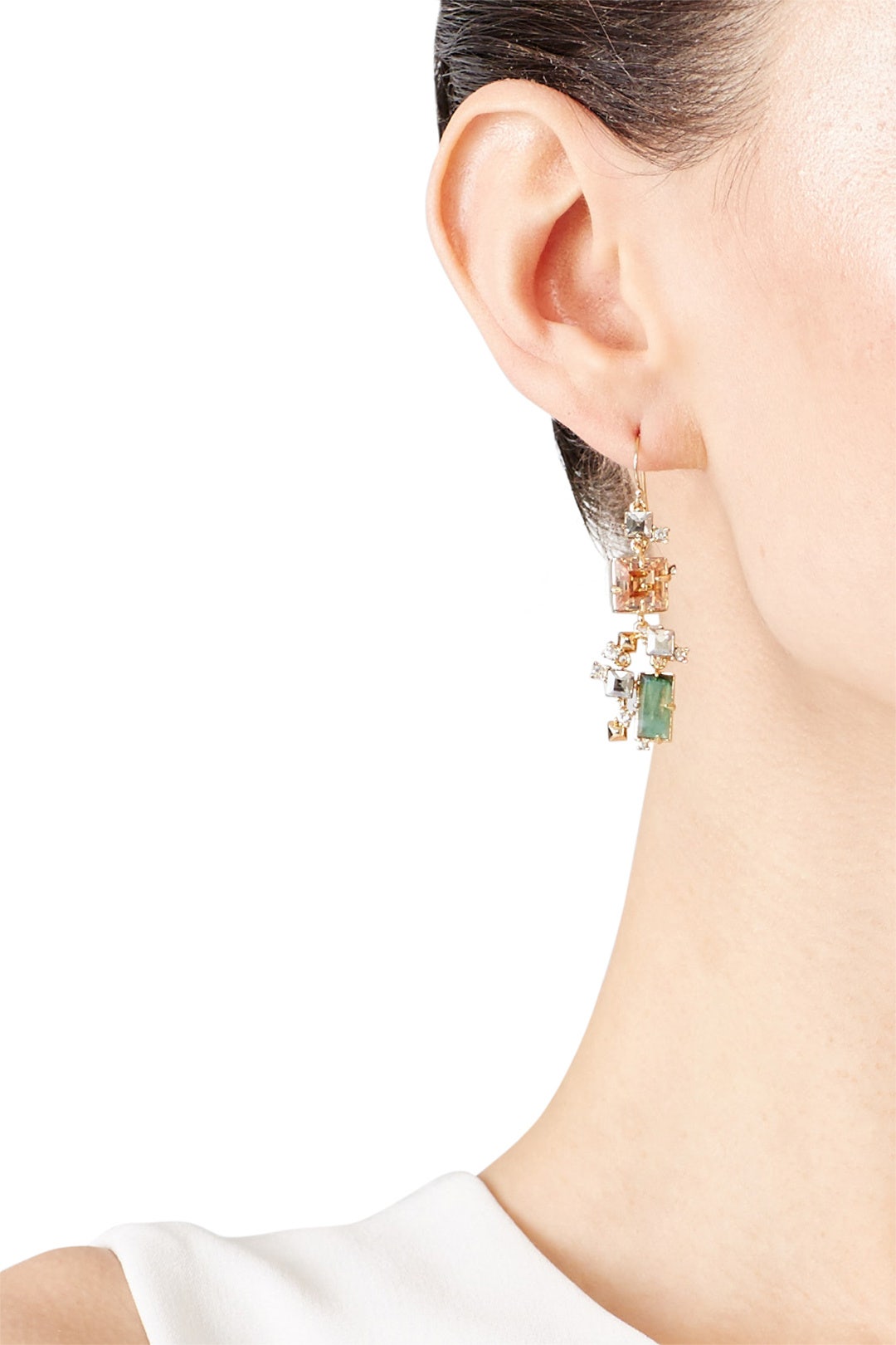 Mixed Stone and Crystal Drop Earrings by Alexis Bittar 2