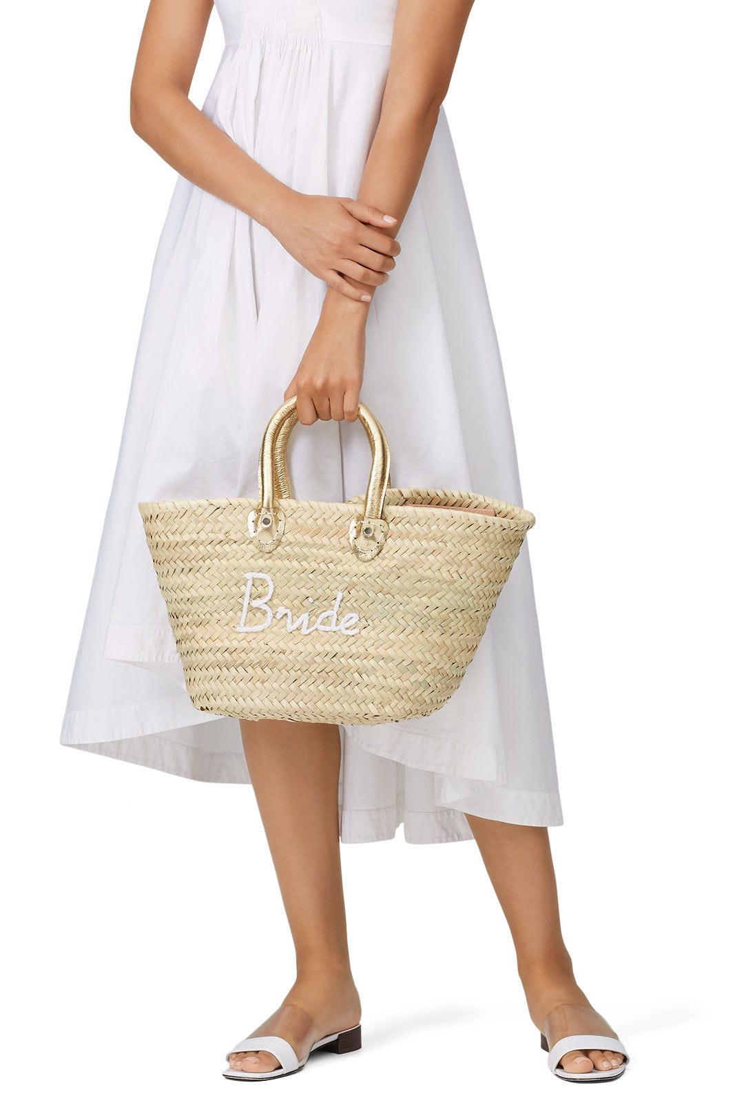 Palm Straw Medium Bride Tote by Poolside 1