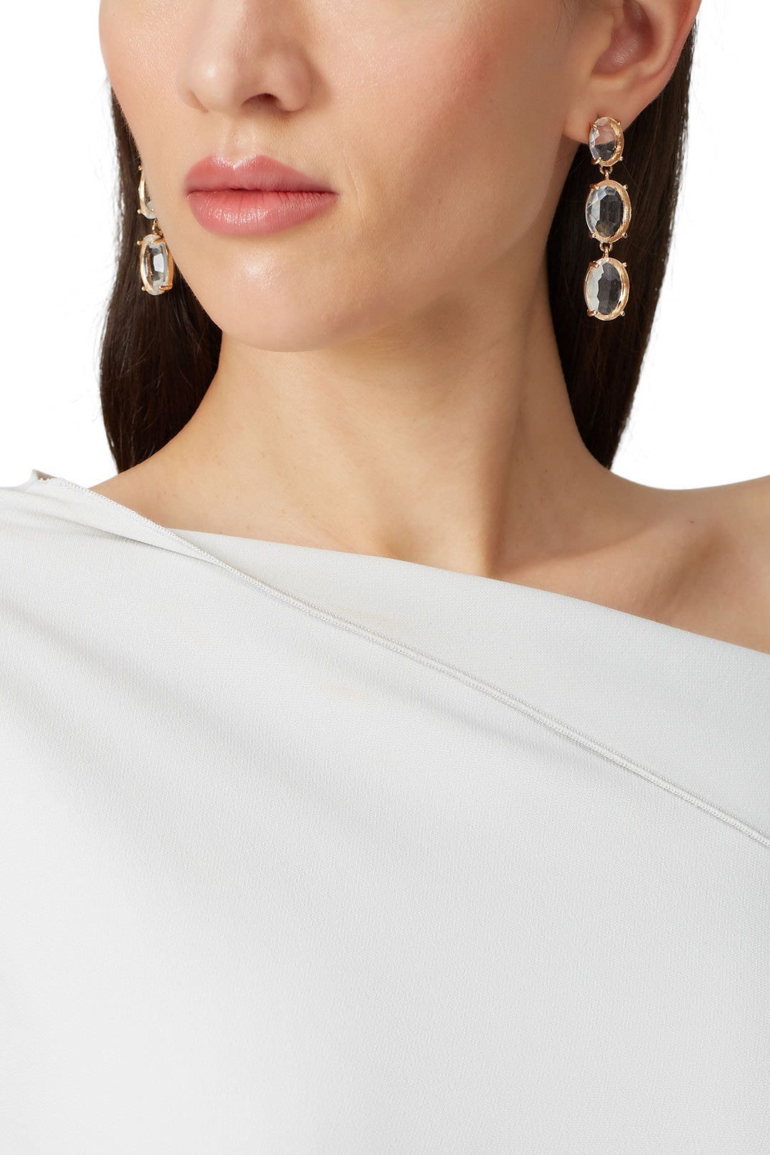 Gold Drop Crystal Earrings by Slate & Willow Accessories 2