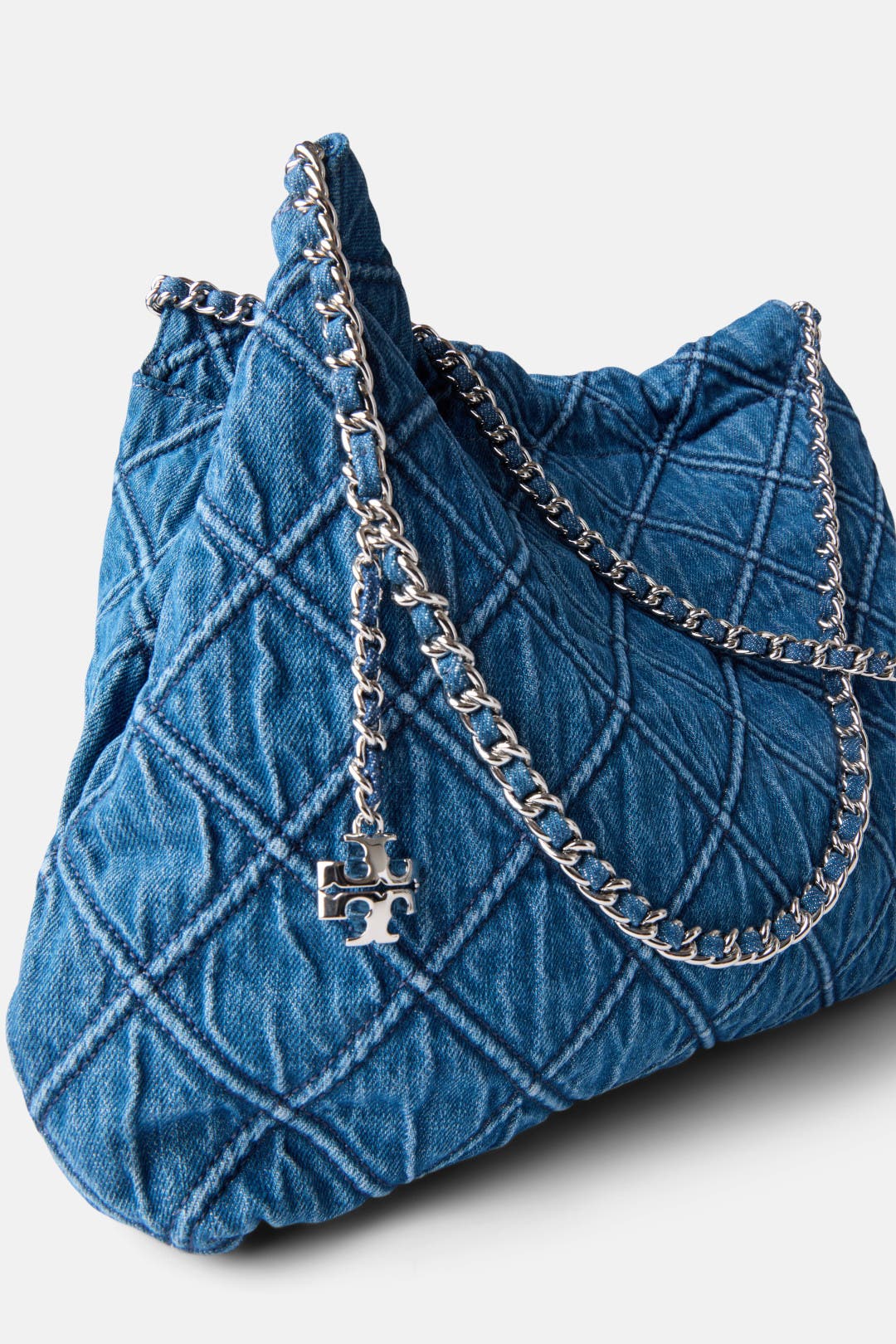 Fleming Denim Hobo Bag by Tory Burch Accessories | Rent the
