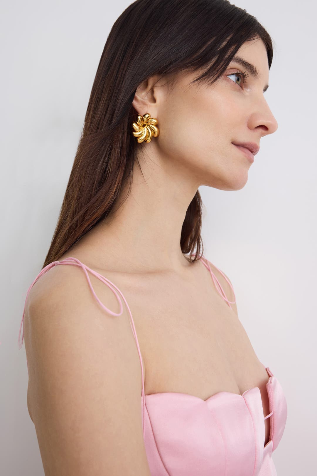 Gold Pinwheel Button Earrings by Lele Sadoughi | Rent the Runway