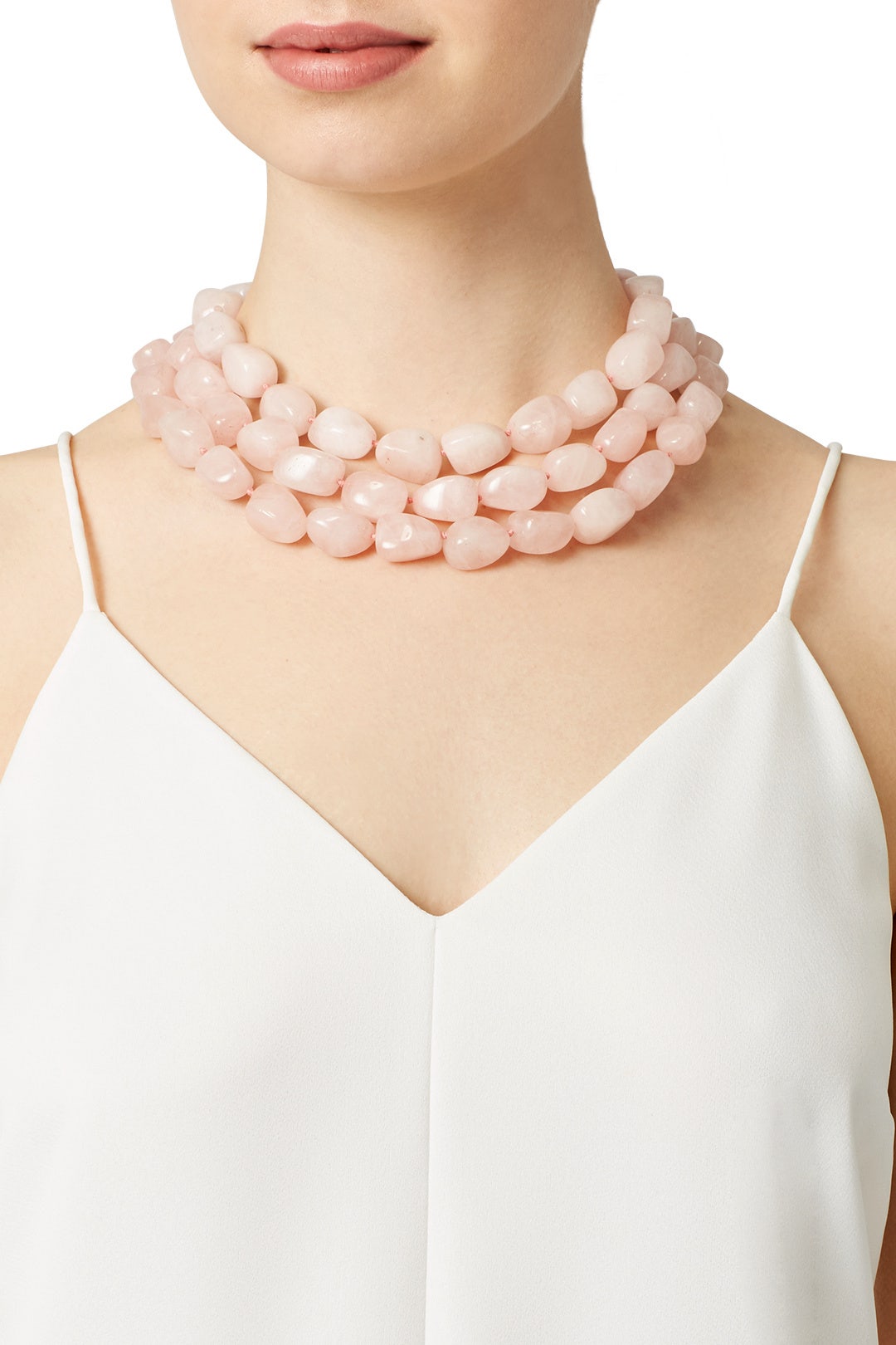 Trio Rose Quartz Necklace by Kenneth Jay Lane 0