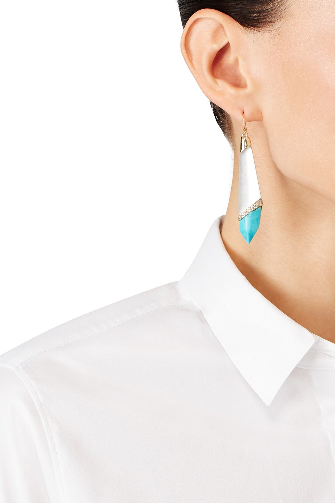 Crystal Encrusted Turquoise Point Earrings by Alexis Bittar 2