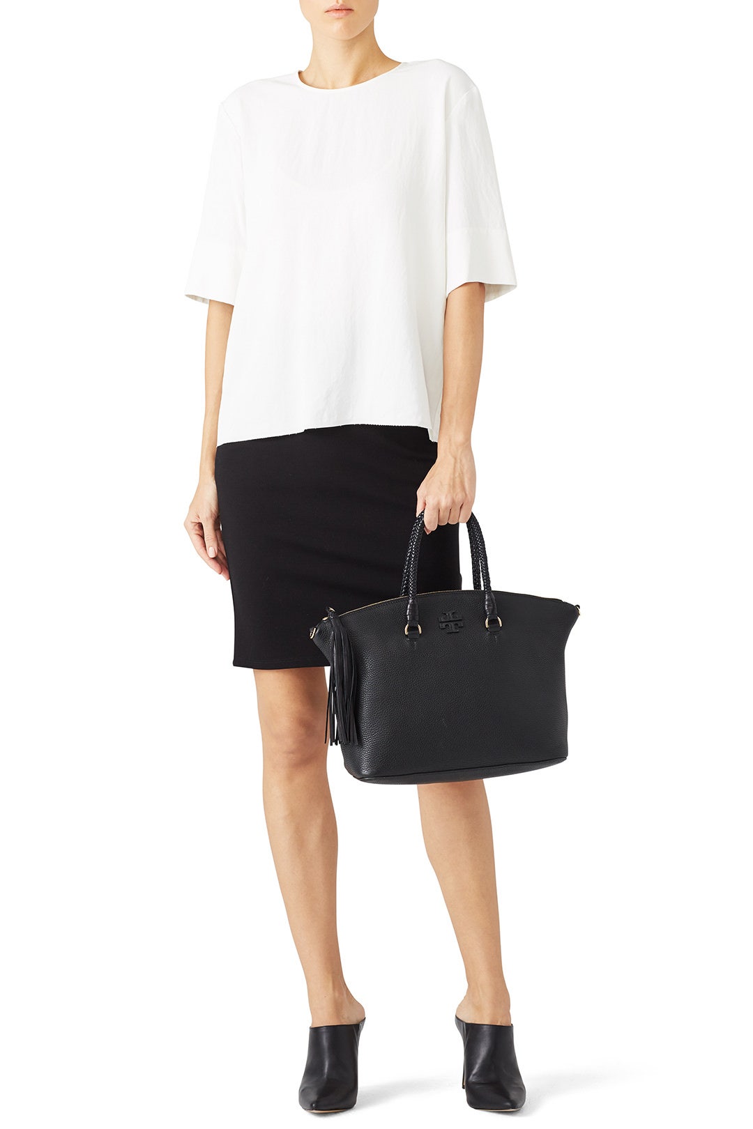 Black Taylor Satchel by Tory Burch Accessories 1