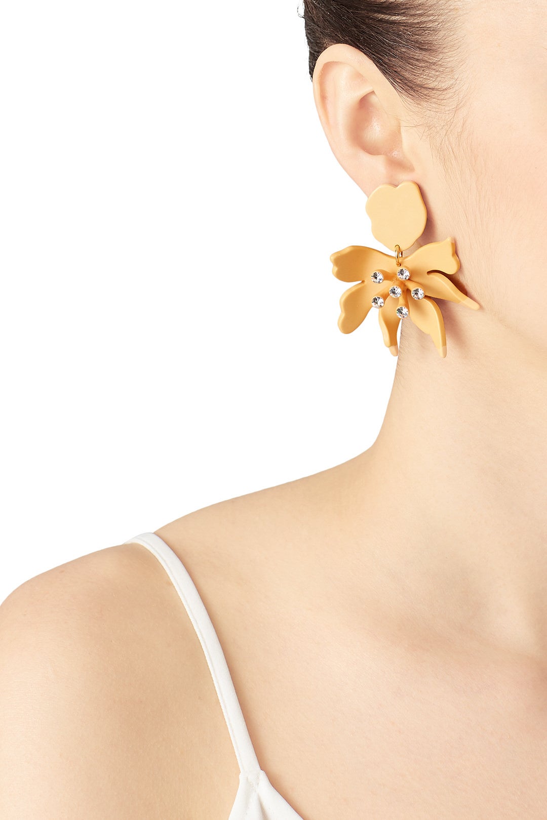 Tangerine Daffodil Earrings by Lele Sadoughi 2
