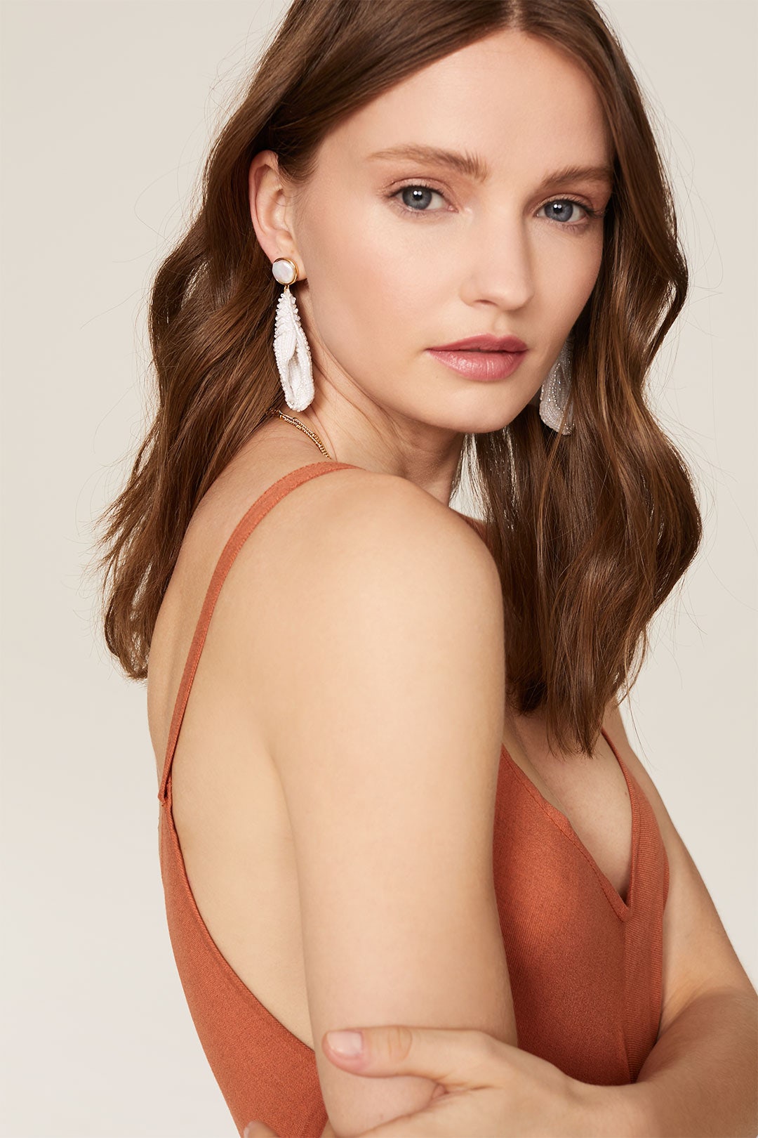 White Nell Seashell Drop Earrings by Mignonne Gavigan 0