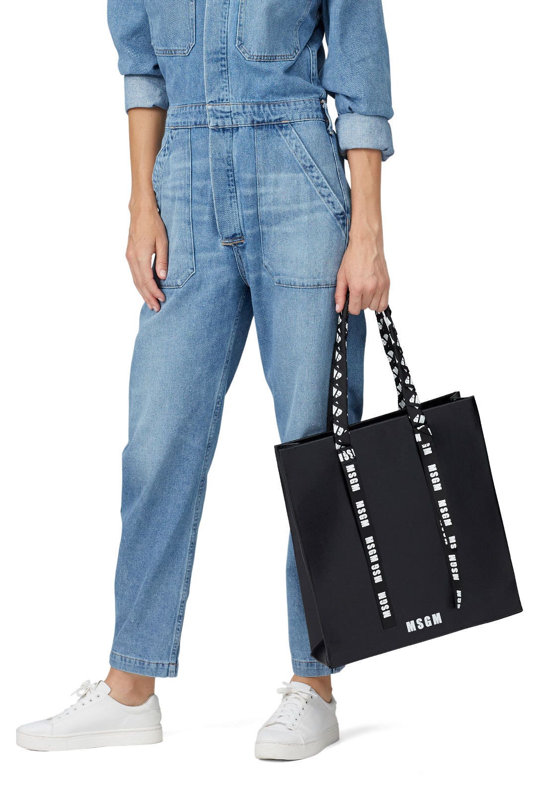 Logo Ribbon Shopping Bag by MSGM Handbags 2