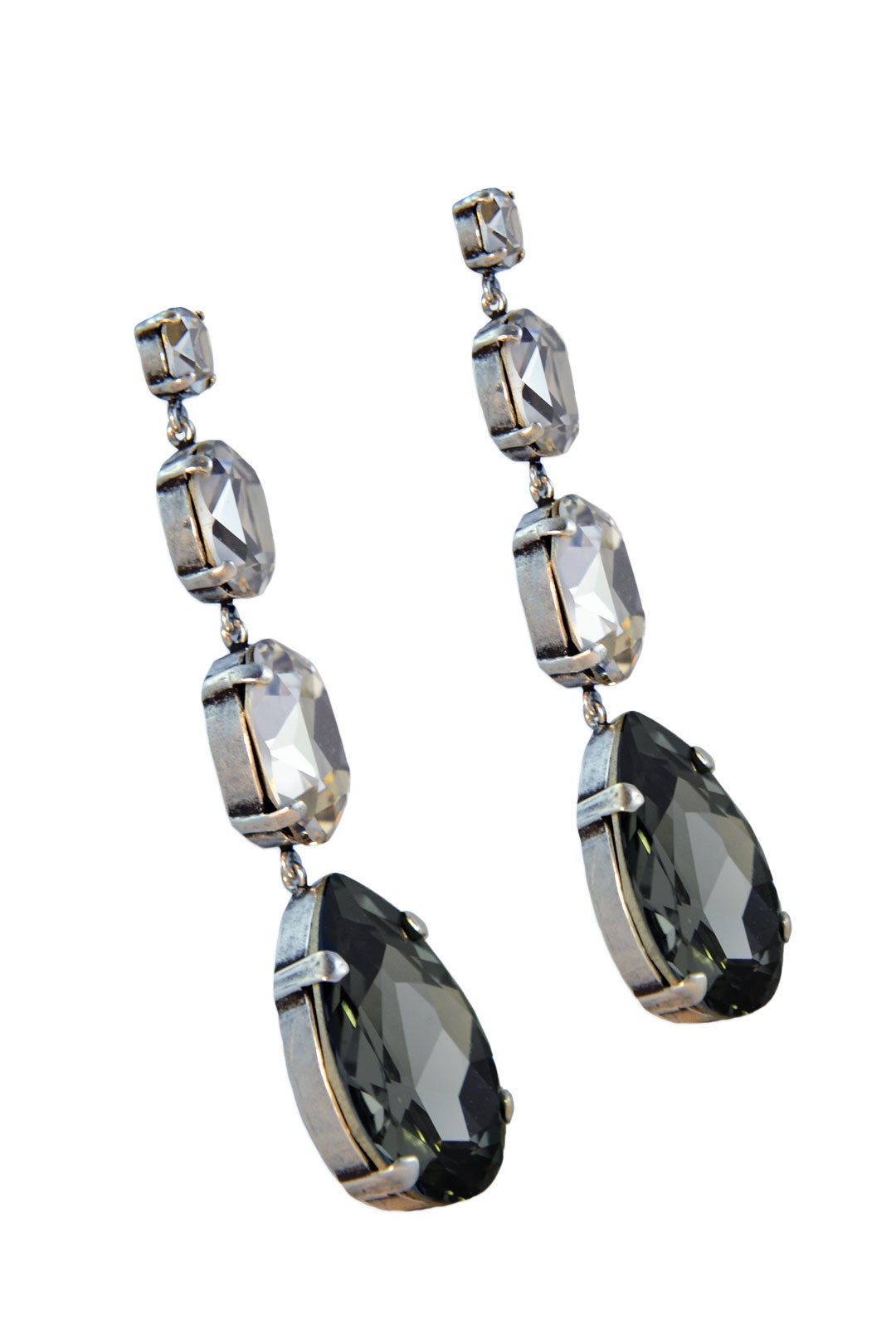Smokey Crystal Drop Earrings by Janis Savitt 0