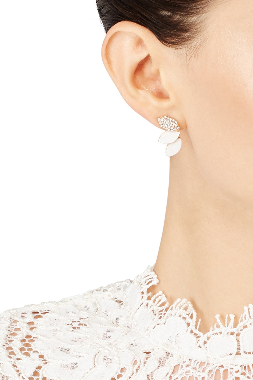 Delicate Petal Crystal Studs by Slate & Willow Accessories 2