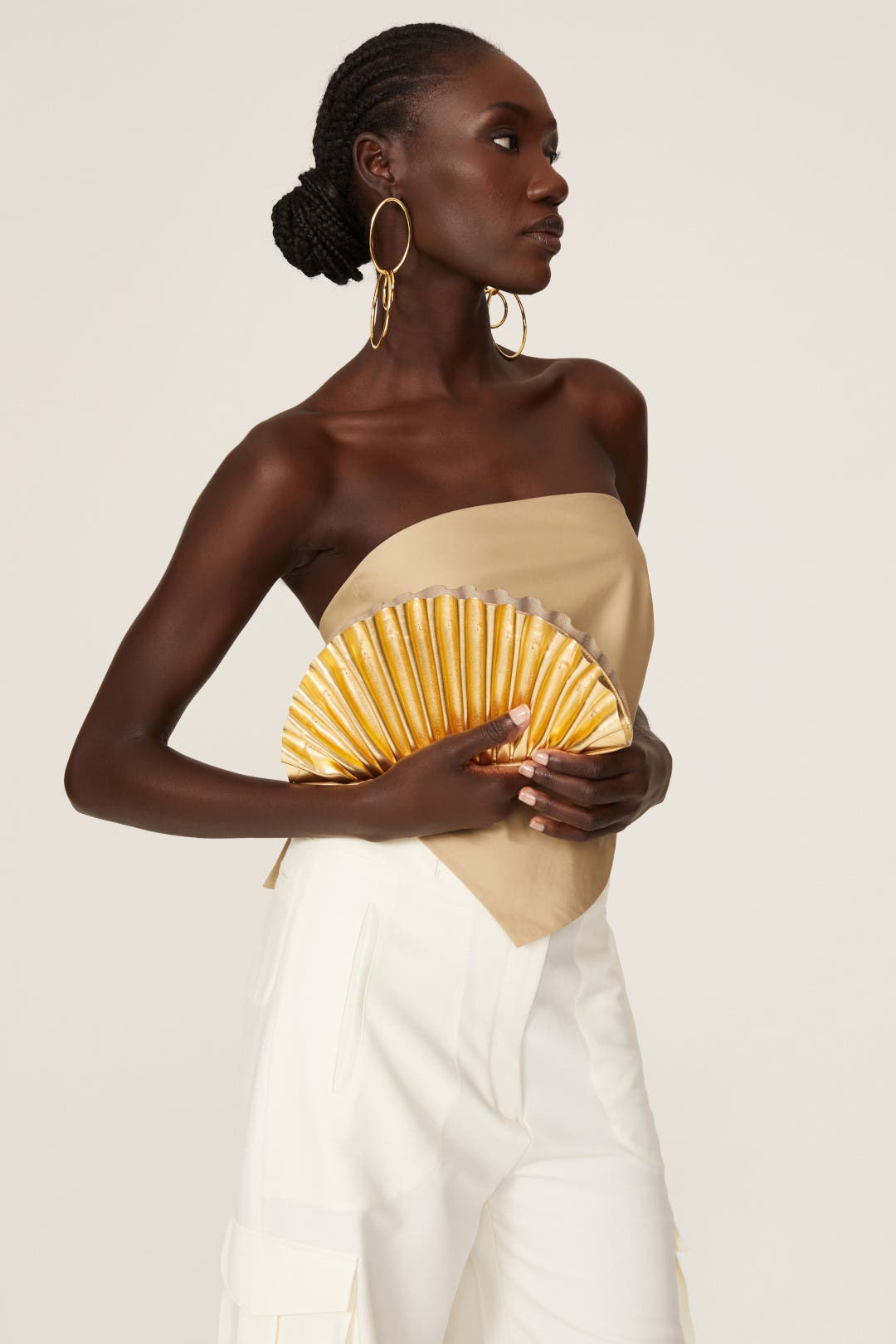 Nala Metallic Fan Clutch by Cult Gaia Accessories | Rent the Runway