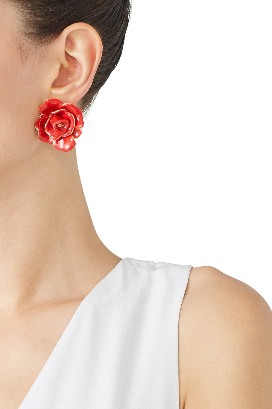 Rosette Gold Earrings by Oscar de la Renta 1