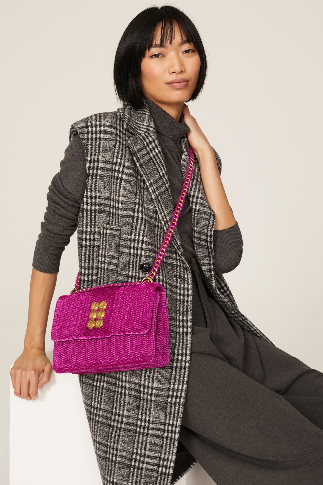 Pink Honeycomb Shoulder Bag by Kooreloo 1