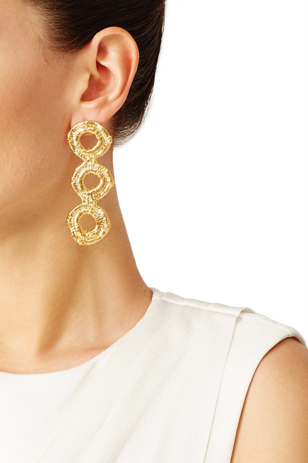 Gold Organa Earrings by Alexandra Koumba 0
