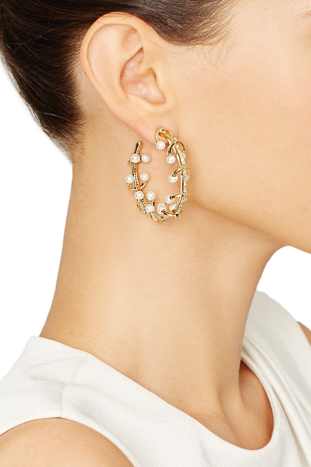 Pierced Barbell Hoop Earrings by Eddie Borgo 0