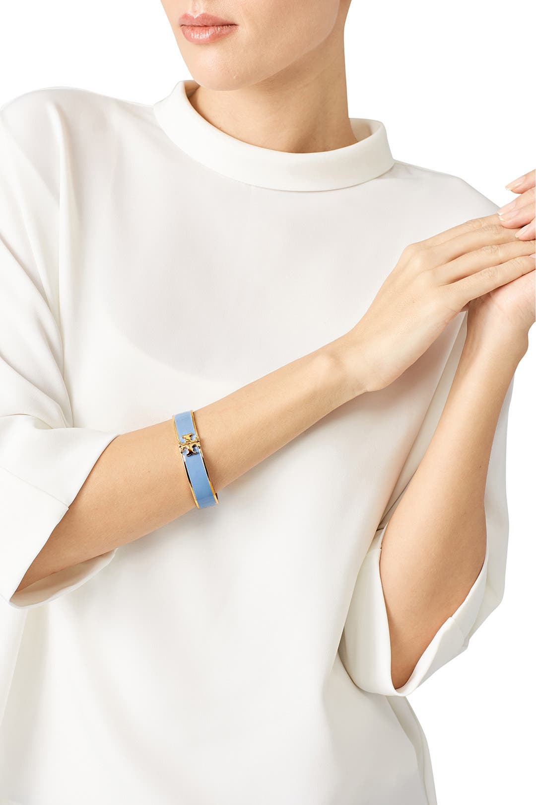 Chambray Raised Logo Bracelet by Tory Burch Accessories | Rent the