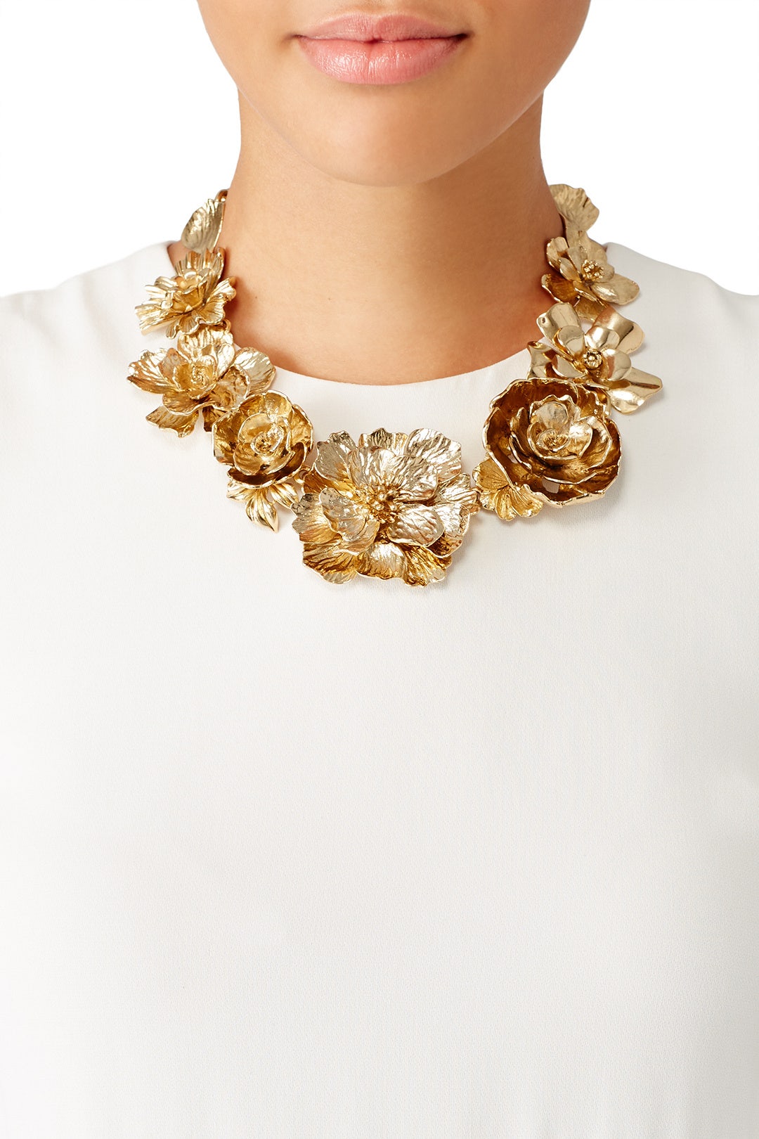 Gold Bold Flower Necklace by Oscar de la Renta 0
