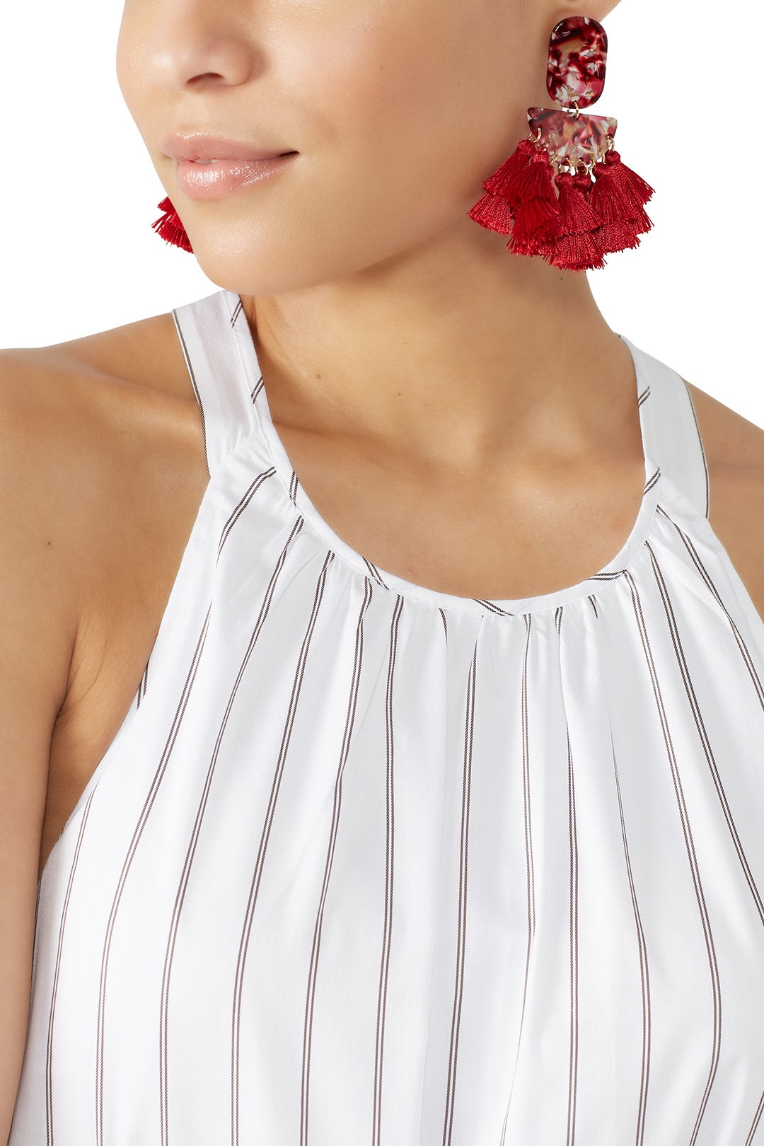 Red Fringe Earrings by Slate & Willow Accessories 2