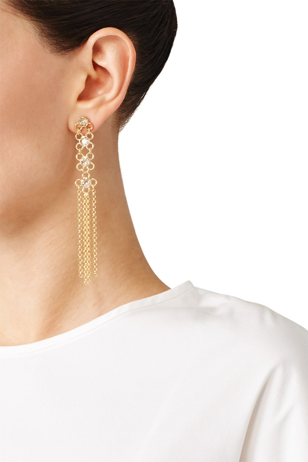 Gold Shimmer Link Earrings by Ben-Amun 2